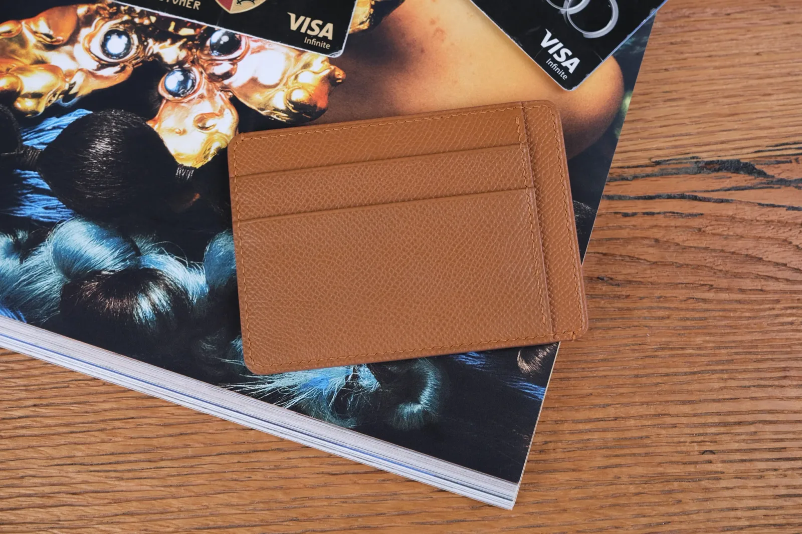 Ảnh Studio Card holder epsom gold - KOI Leather