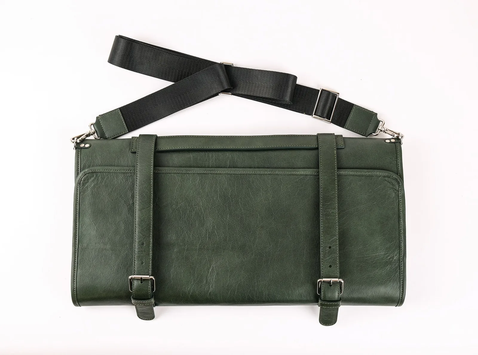 Ảnh Studio Túi cuộn đựng dao bếp da bò màu xanh rêu - Koi Leather