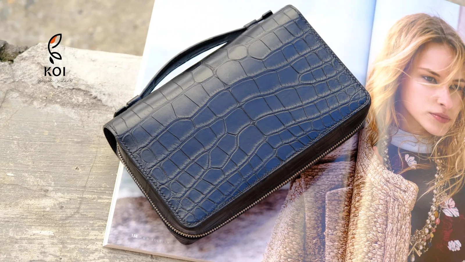 Clutch Da Nam - Alligator Henglong - Black - Hình 2