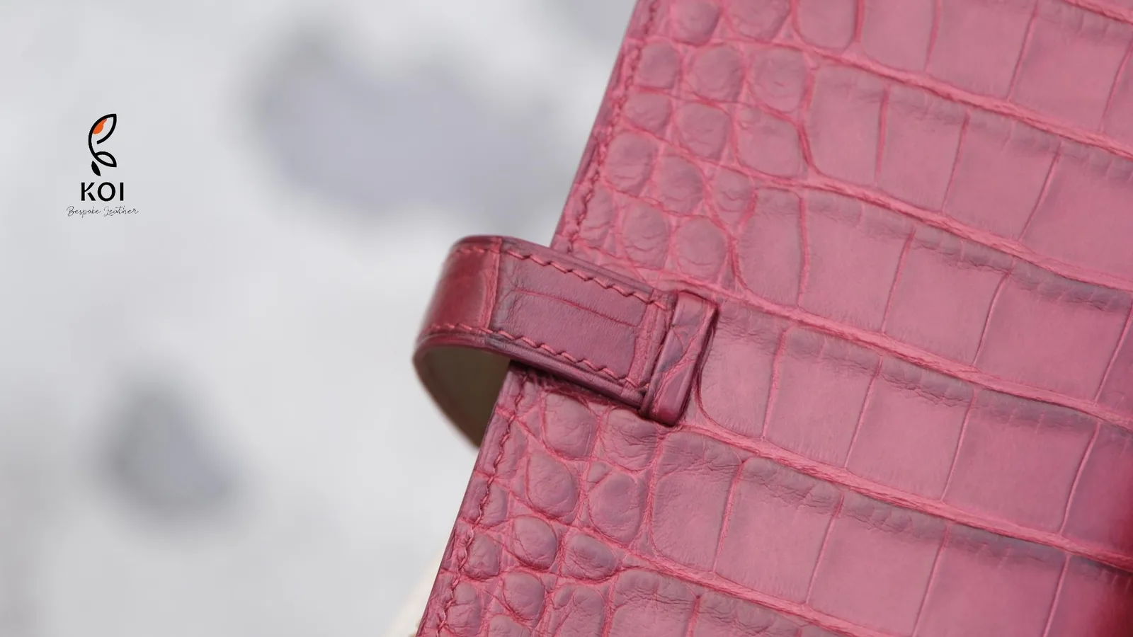 Ví Nữ Long Wallet - Da Alligator - DarkRed x DimGray - Hình 5