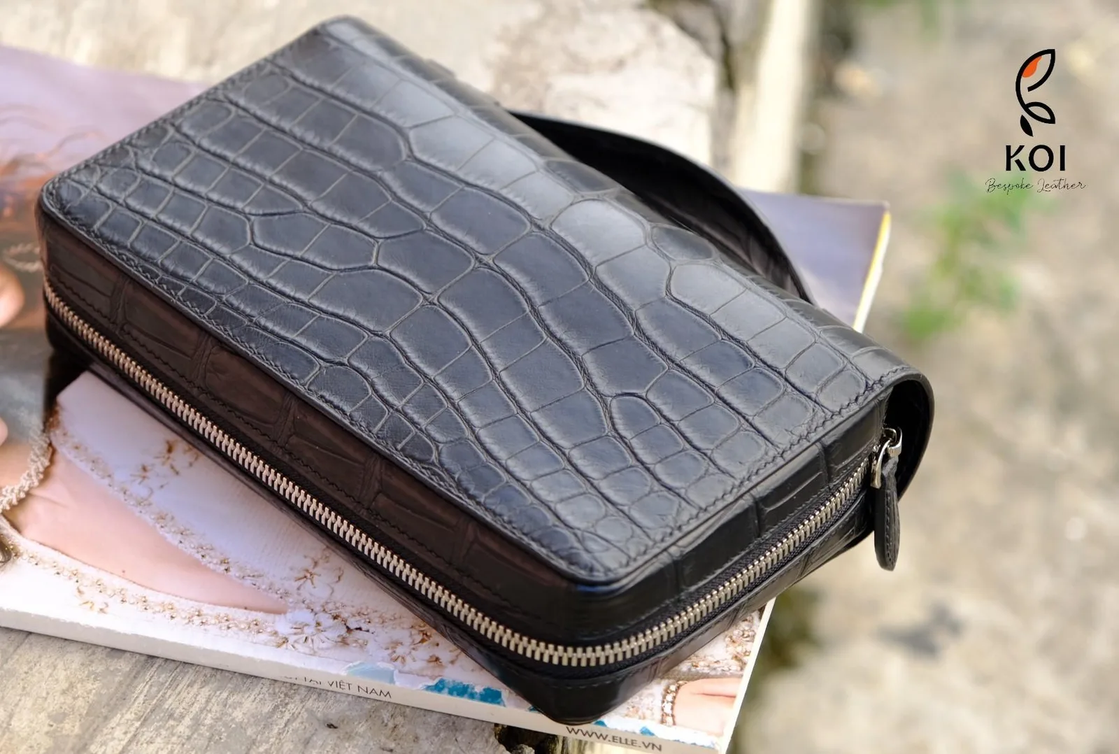 Clutch Da Nam - Alligator Henglong - Black - Hình 3