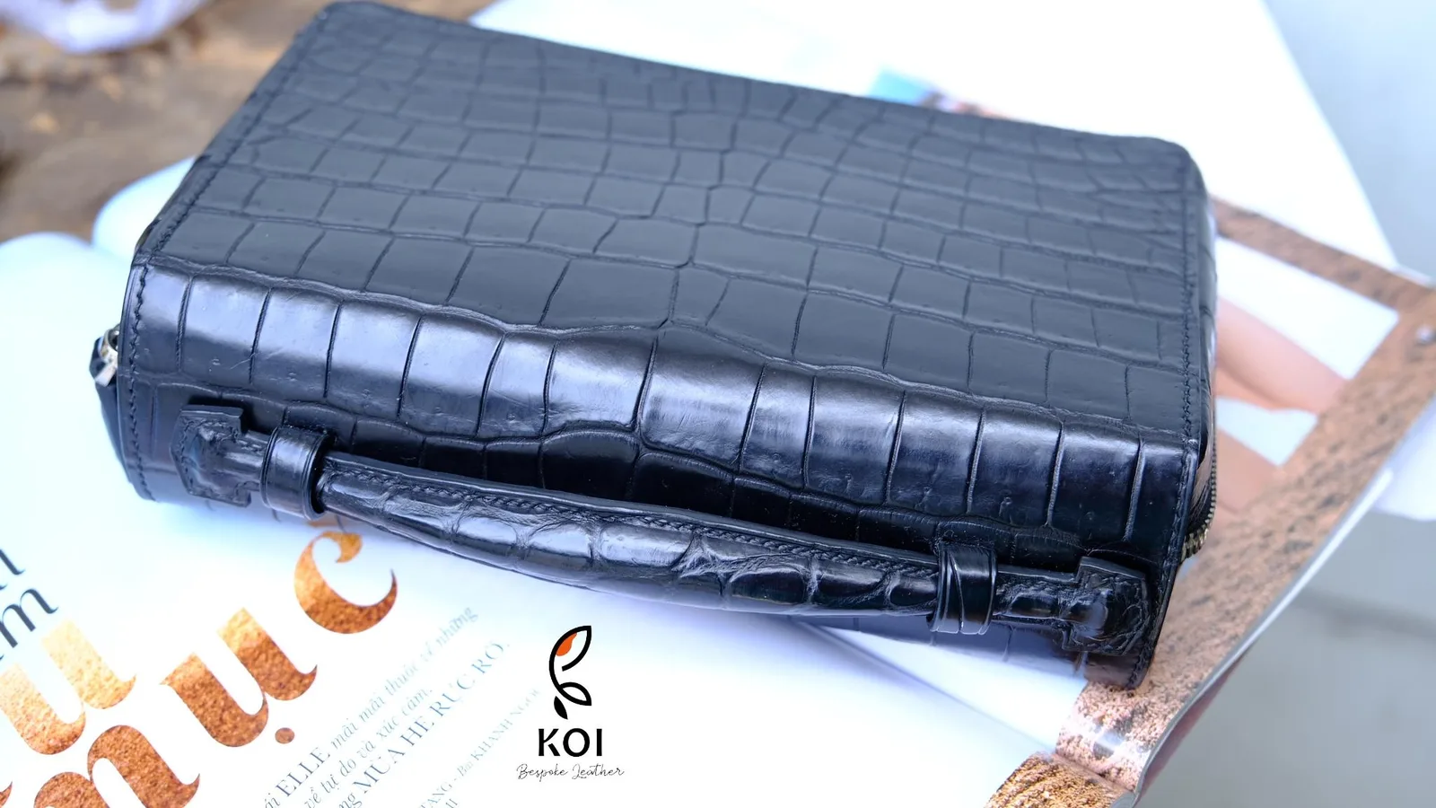 Clutch Da Nam - Alligator Henglong - Black - Hình 16