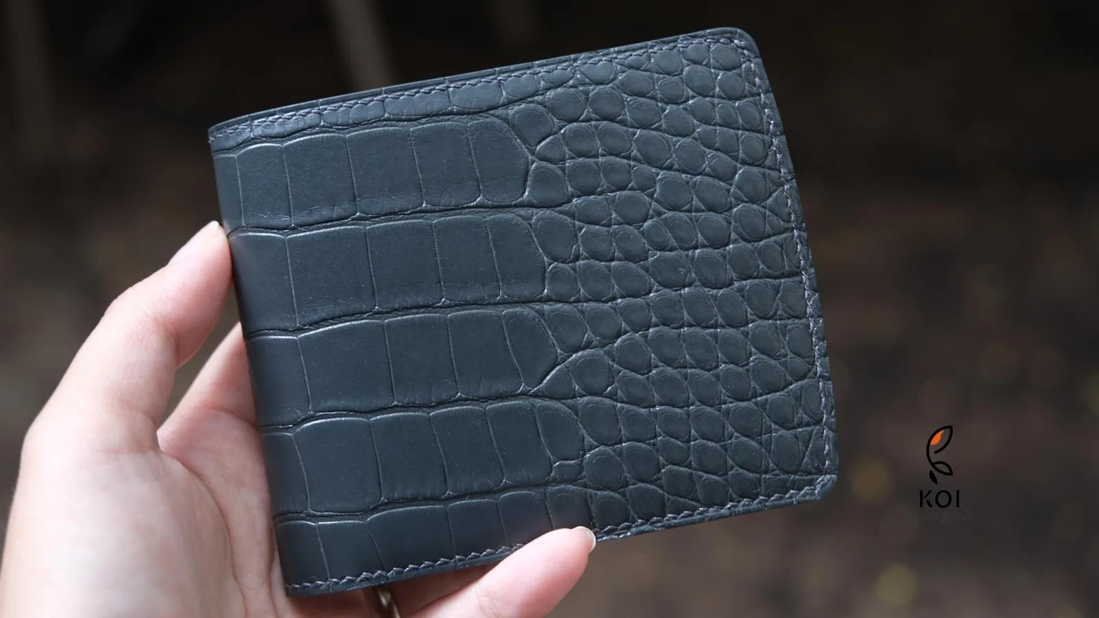 Ví Da Nam - Da Alligator - Black x Red - Hình 4