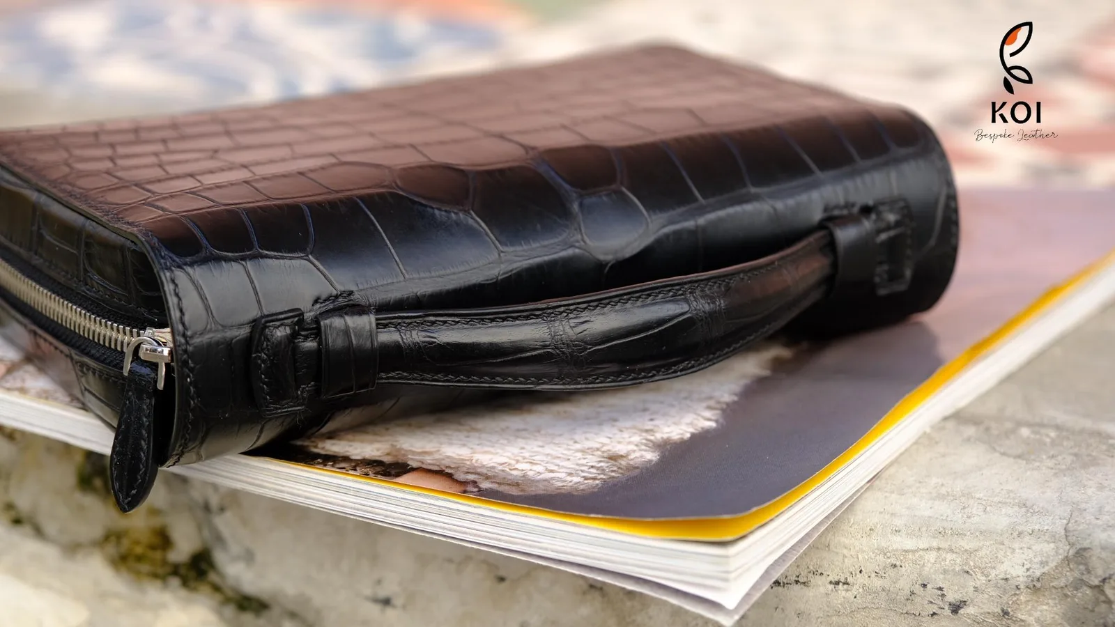 Clutch Da Nam - Alligator Henglong - Black - Hình 7