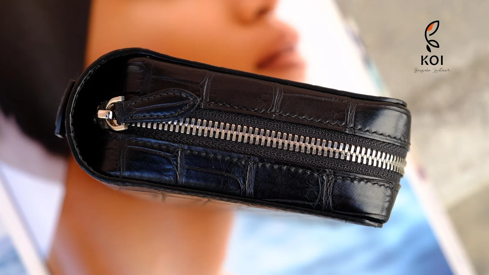 Clutch Da Nam - Alligator Henglong - Black - Hình 14
