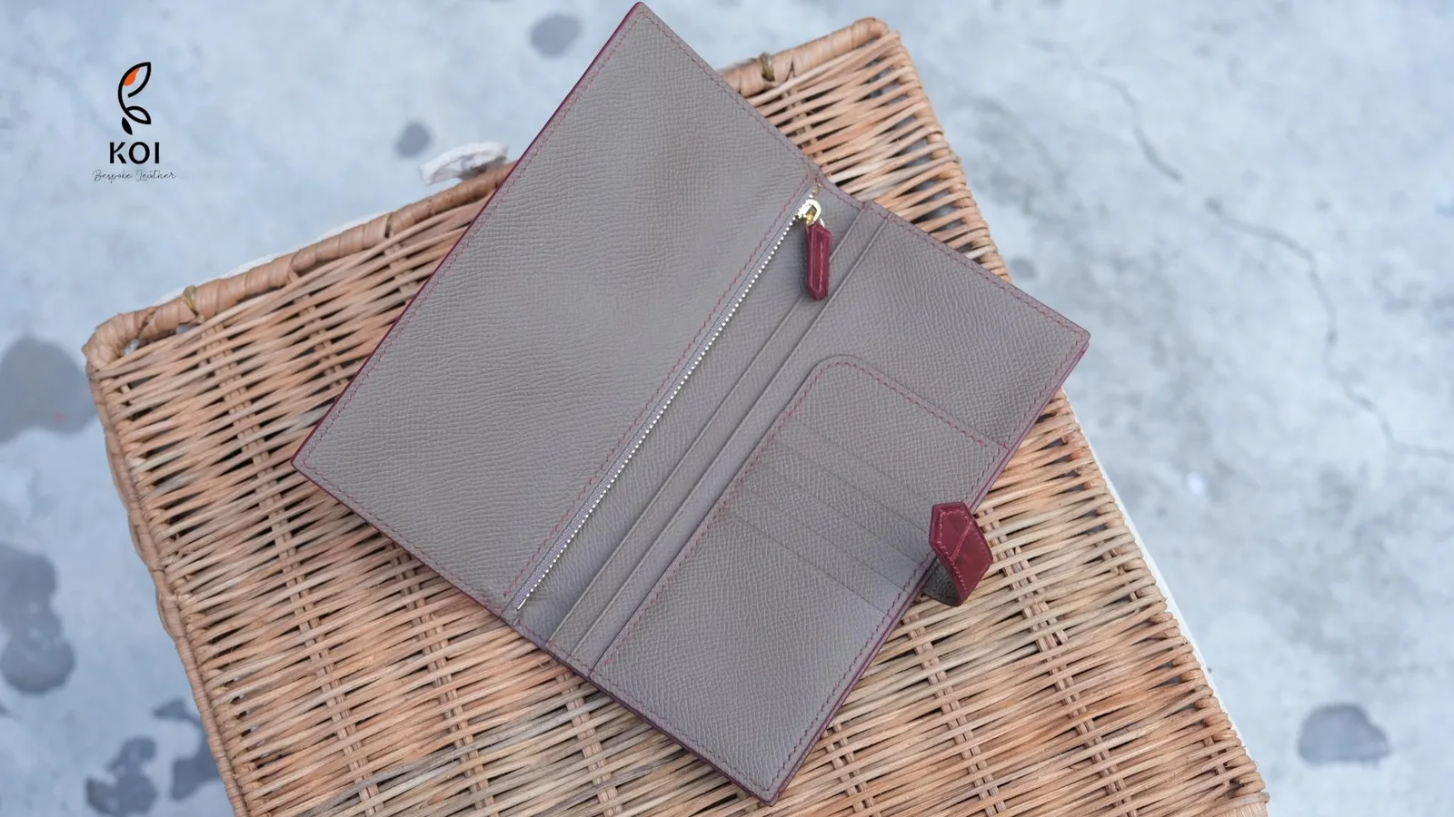 Ví Nữ Long Wallet - Da Alligator - DarkRed x DimGray - Hình 8