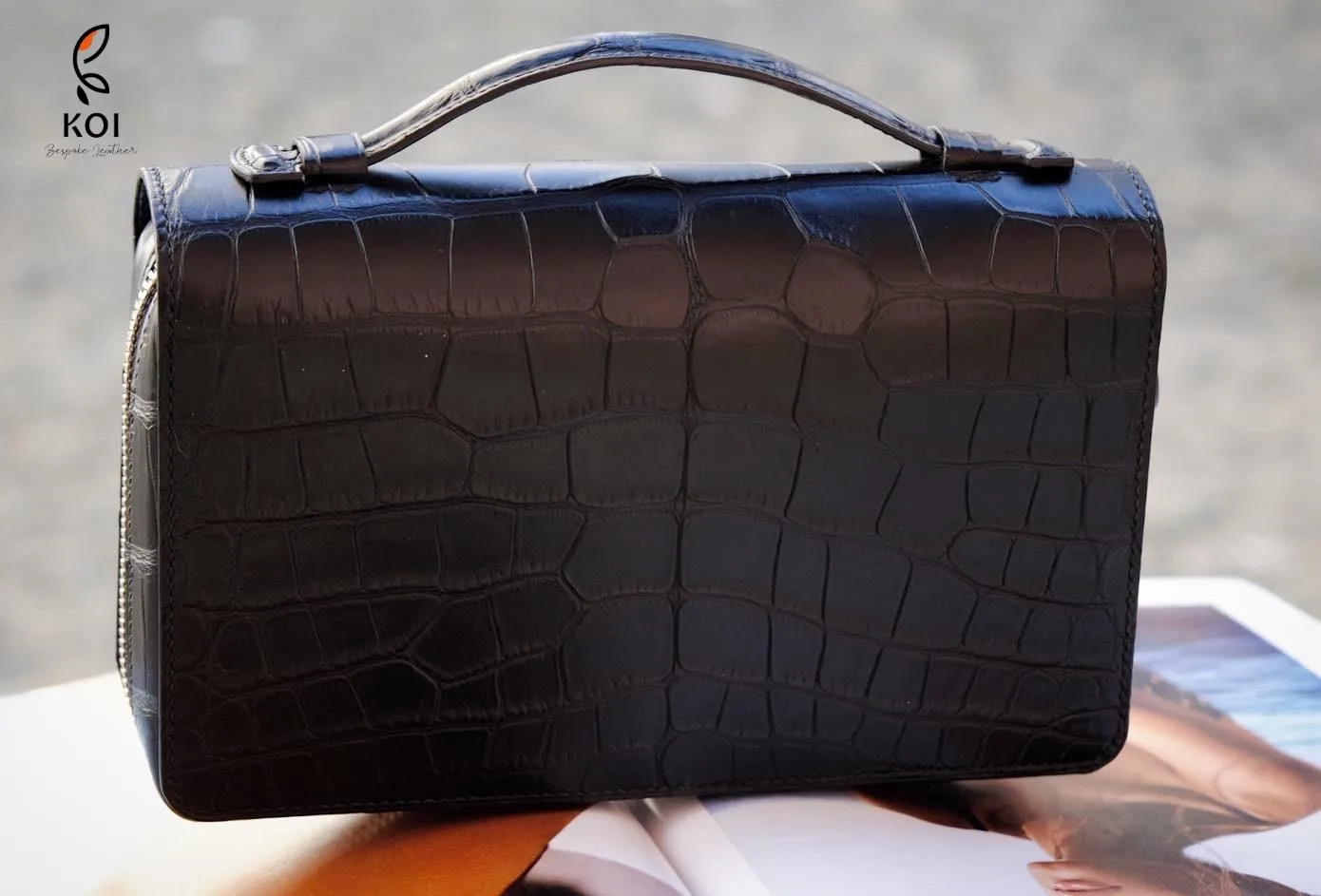 Clutch Da Nam - Alligator Henglong - Black - Hình 8
