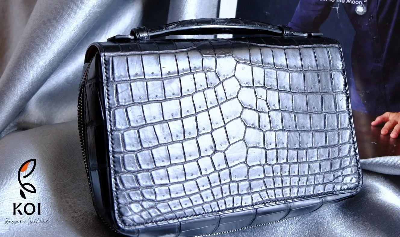 Clutch Da Nam - Alligator Henglong - Black - Hình 24