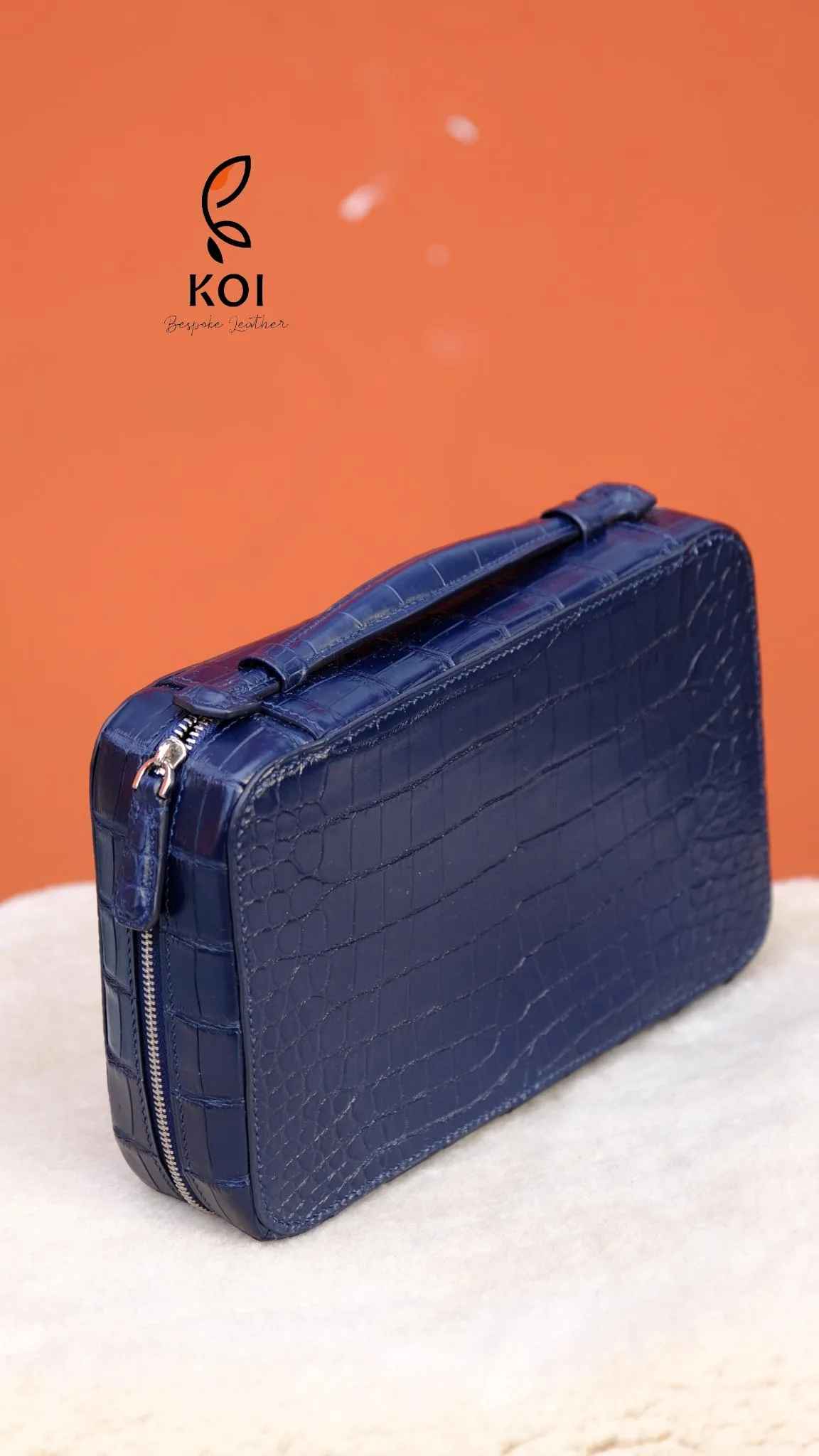 Túi Da Nam - Da Cá Sấu Việt - 24x18cm Đen - Hình 9
