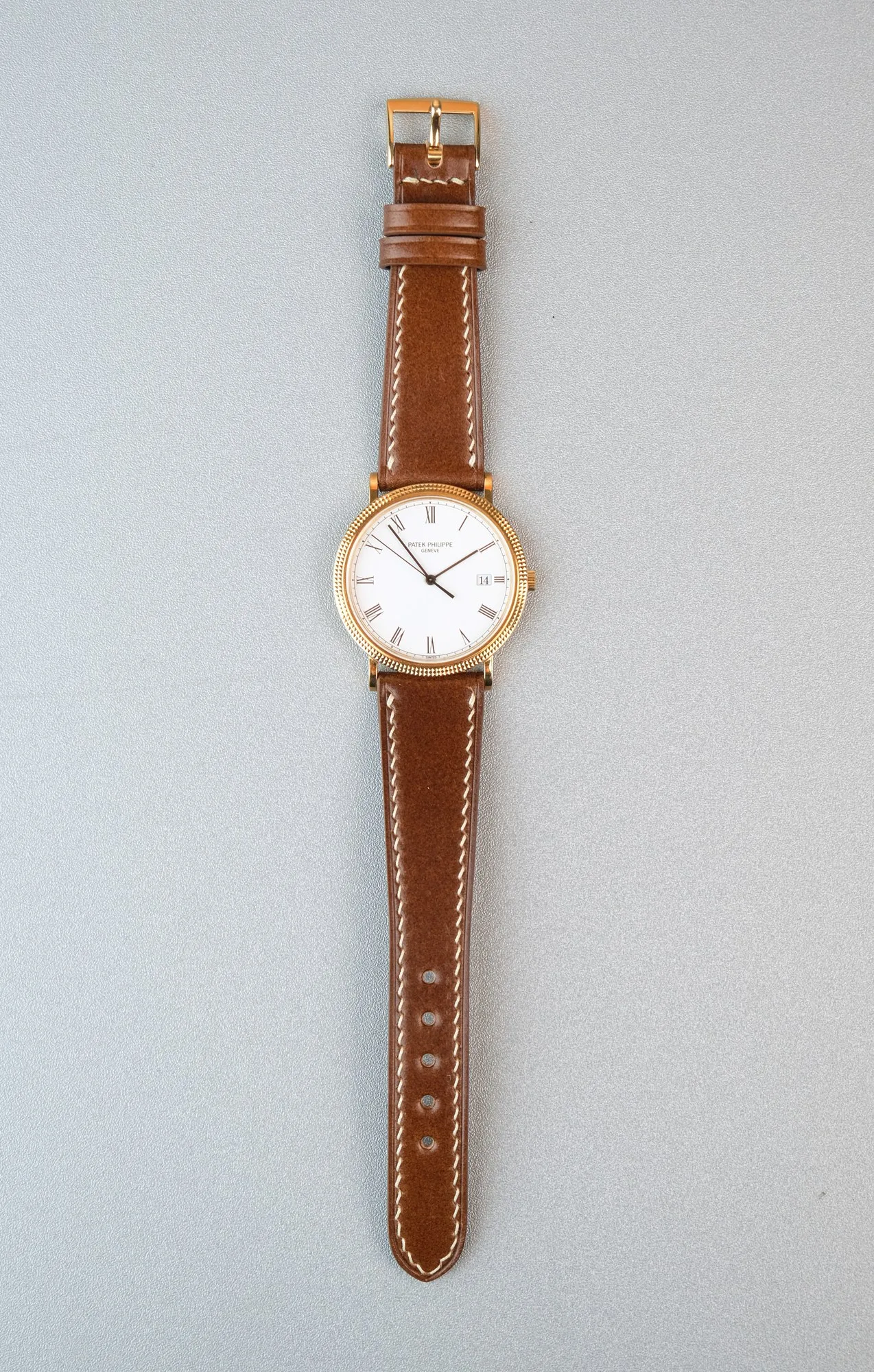 Ảnh Studio Dây đồng hồ da Shell Cordovan màu Cognac cho Patek Philippe - Koi Leather
