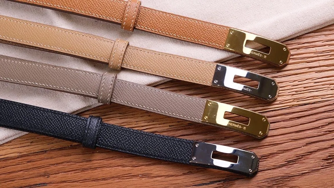 Thắt Lưng Da Nữ - Da Bê Epsom - Brown - Hình 6
