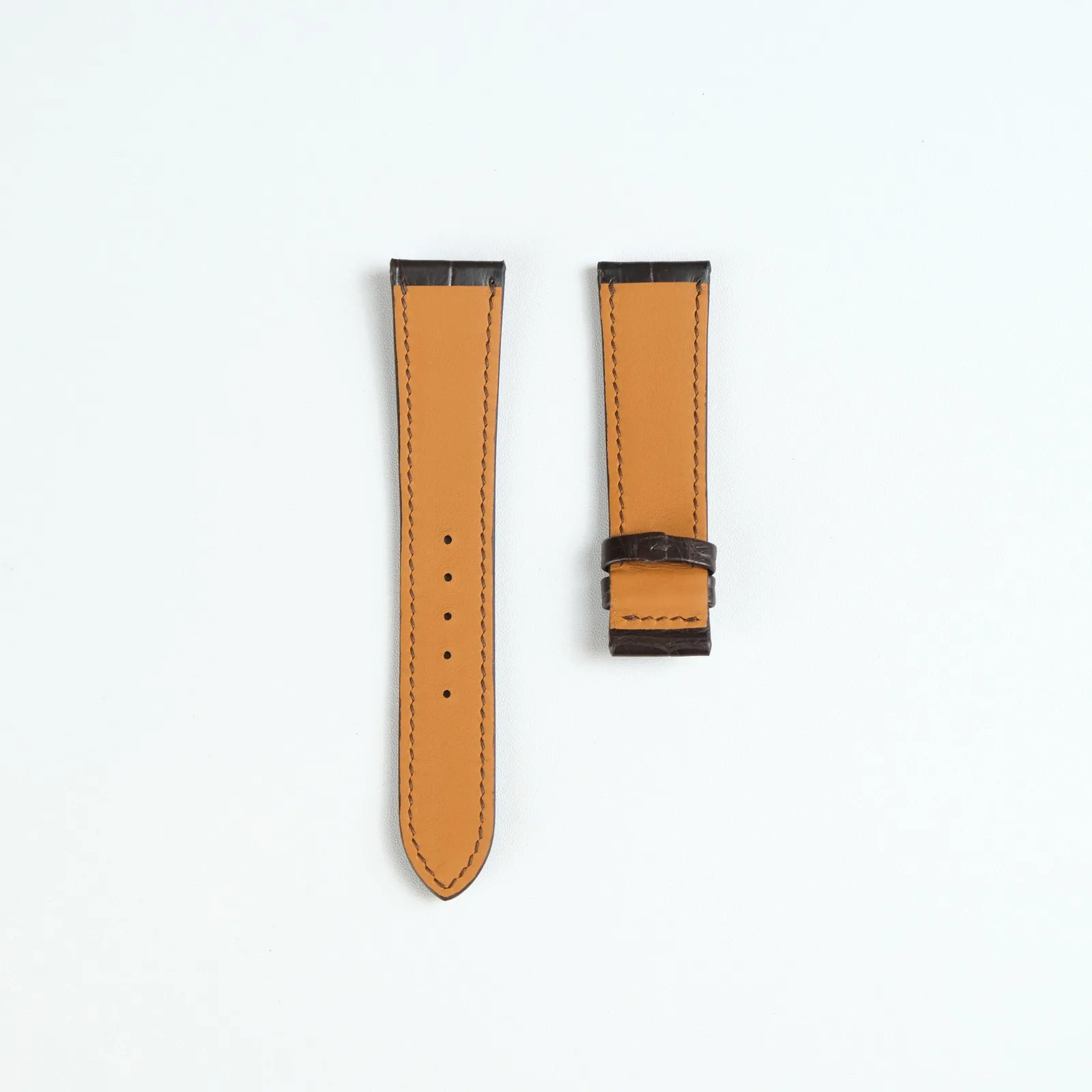 Ảnh Studio Dây đồng hồ da cá sấu màu nâu chocolate - Koi Leather