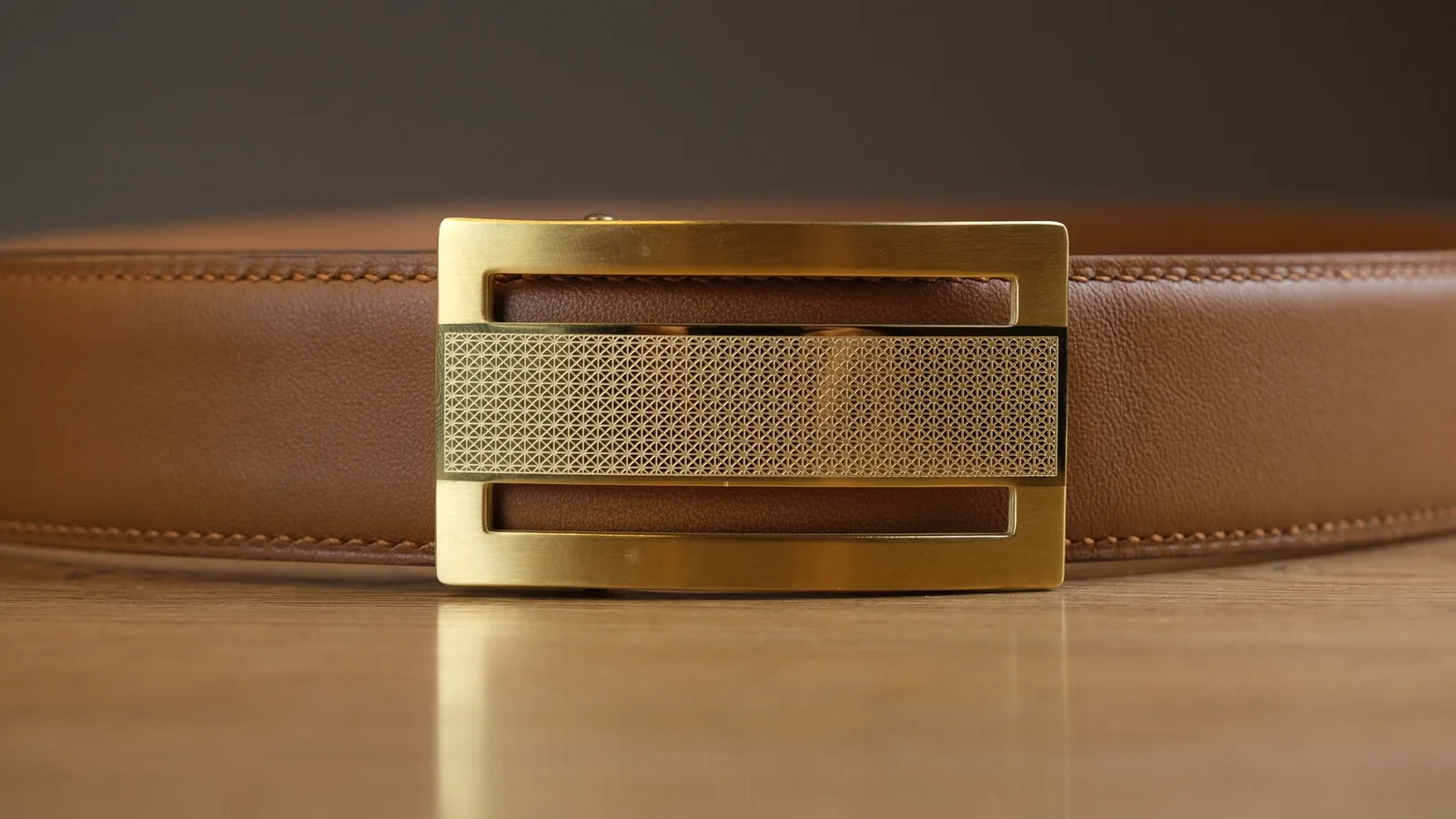 Ảnh Studio Dây thắt lưng da bò khóa ray trượt tự động - Koi Leather