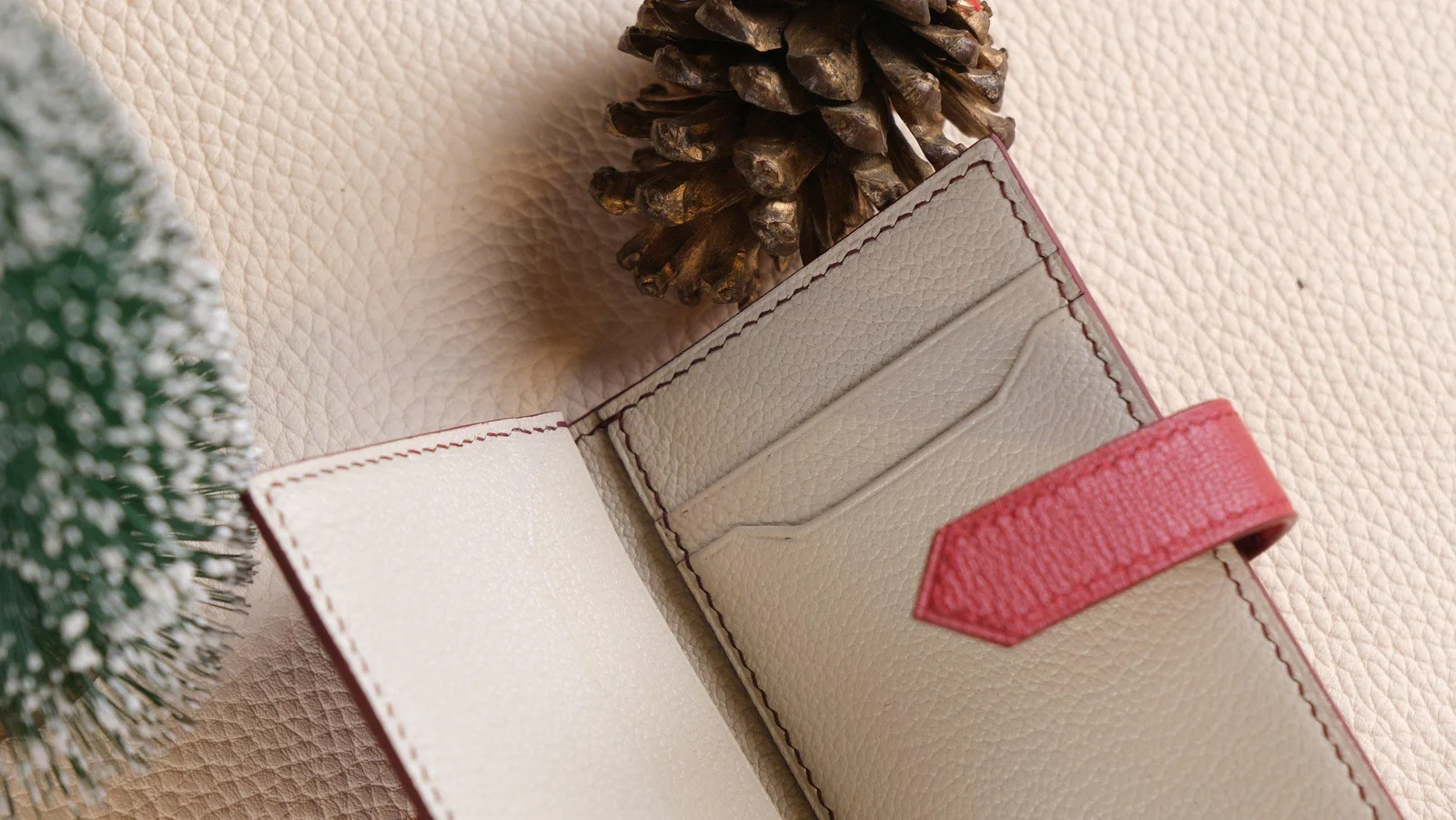 Card Holder Ví Đựng Thẻ - Da Dê Alran - Red - Hình 3