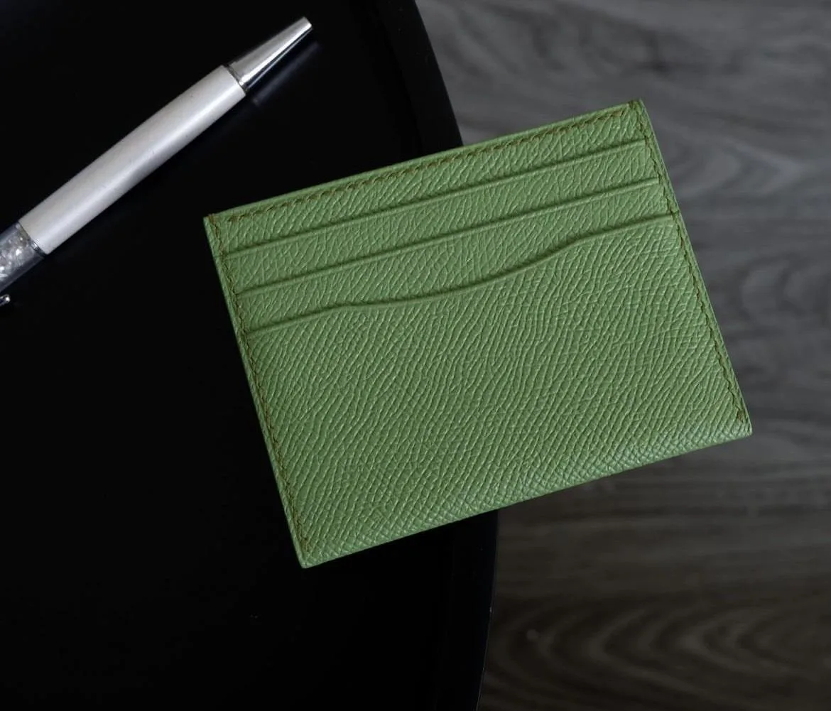 Card Holder Ví Đựng Thẻ - Da Epsom - Green - Hình 3