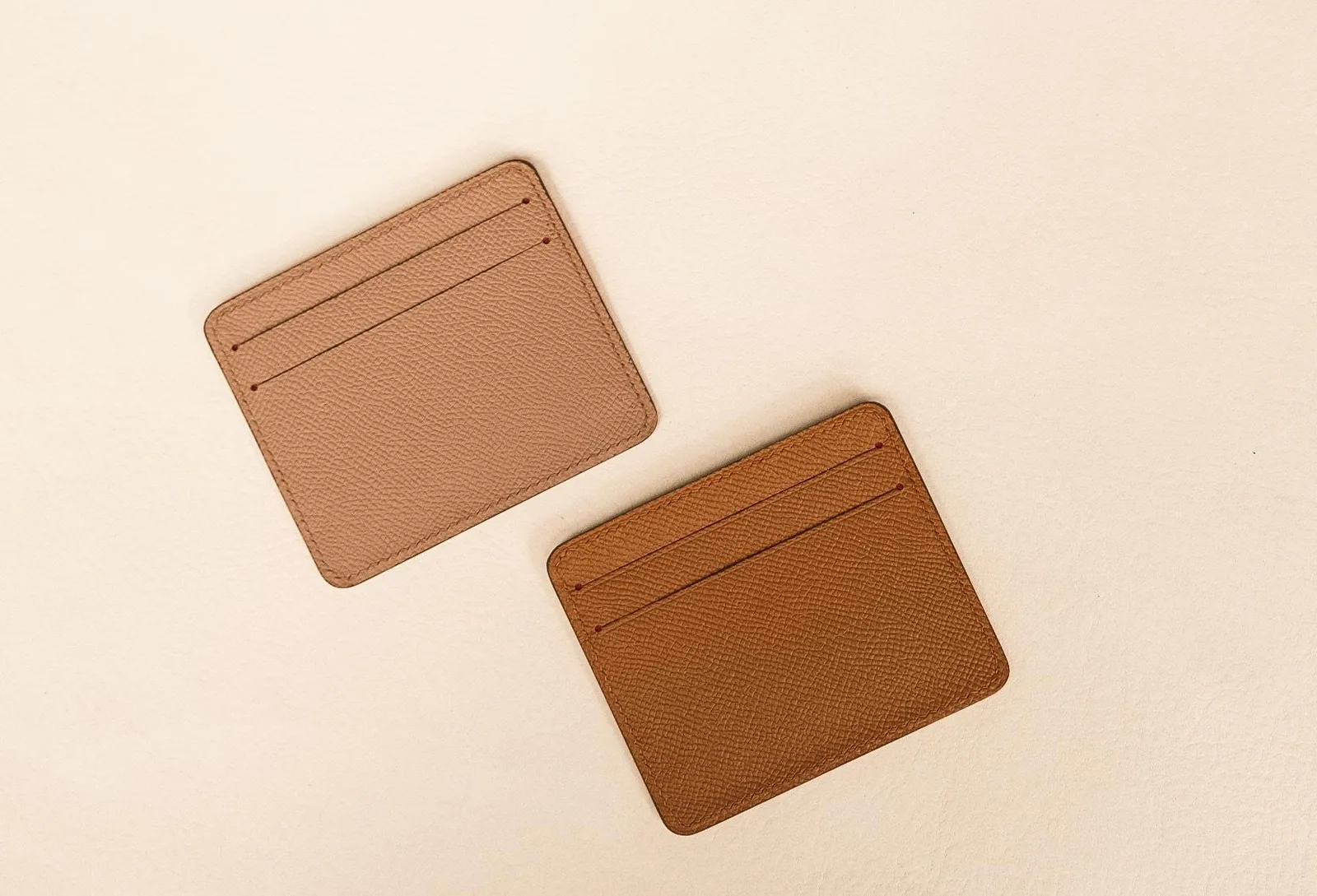 Card Holder Ví Đựng Thẻ - Da Epsom - Brown, Pink - Hình 2