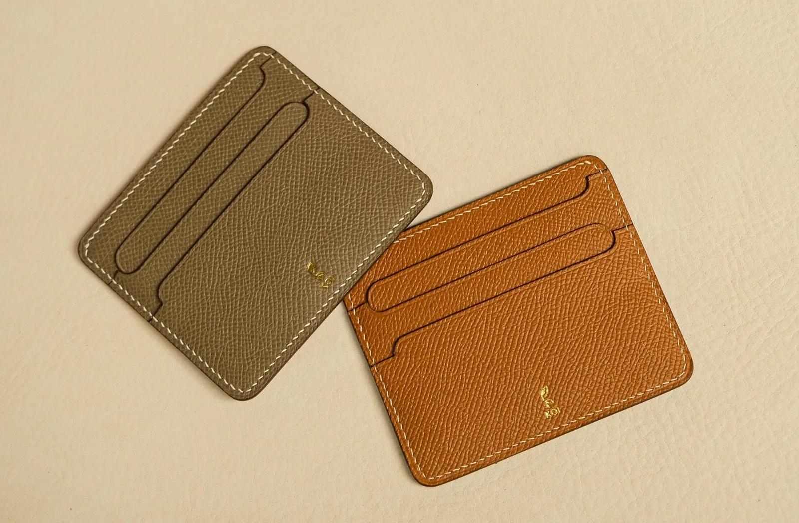 Card Holder Ví Đựng Thẻ - Da Epsom - Brown, Pink - Hình 5