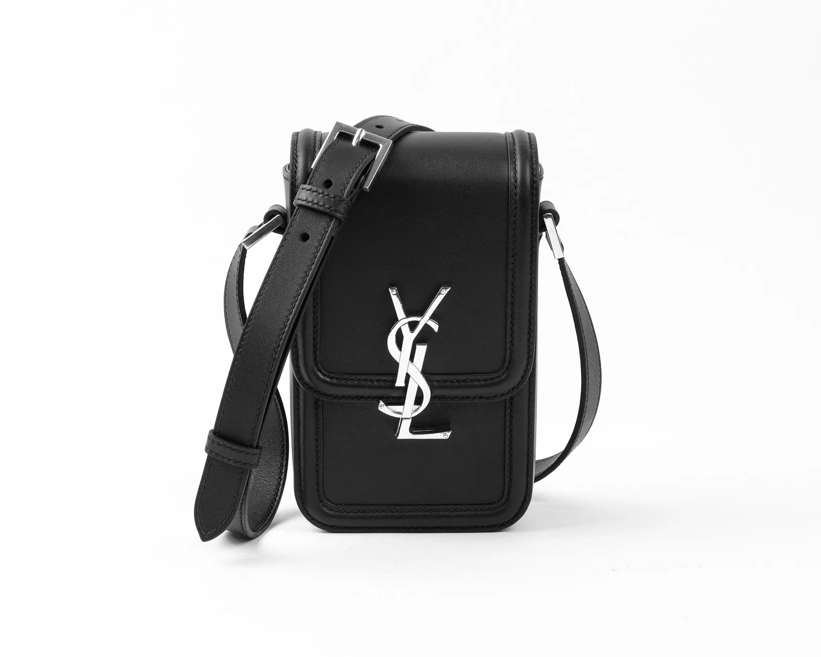 Ảnh Studio Túi đeo chéo dáng hộp đứng da Box Calf màu đen - Koi Leather