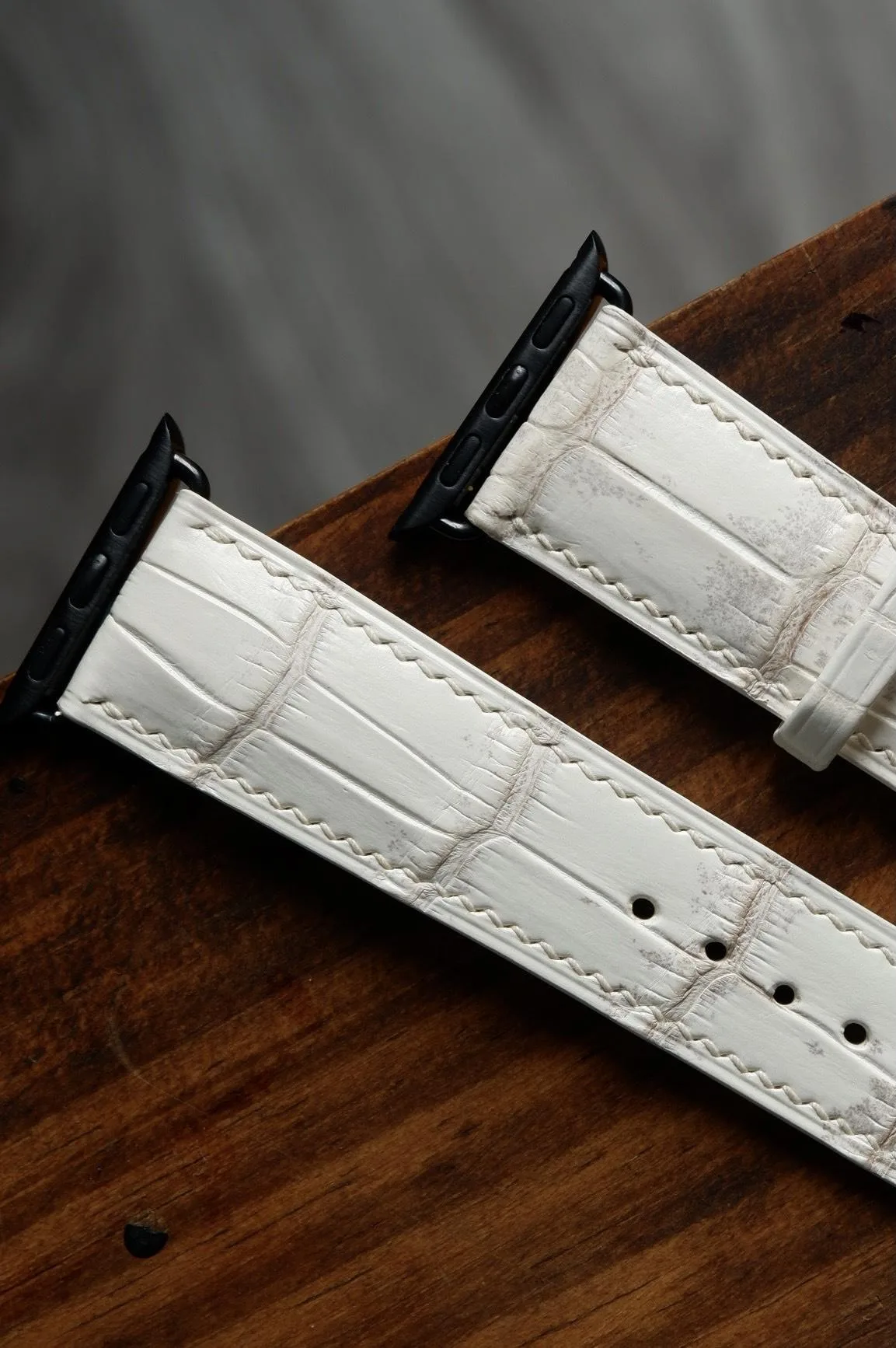 Dây Da Đồng Hồ - Da Alligator - White - Hình 2