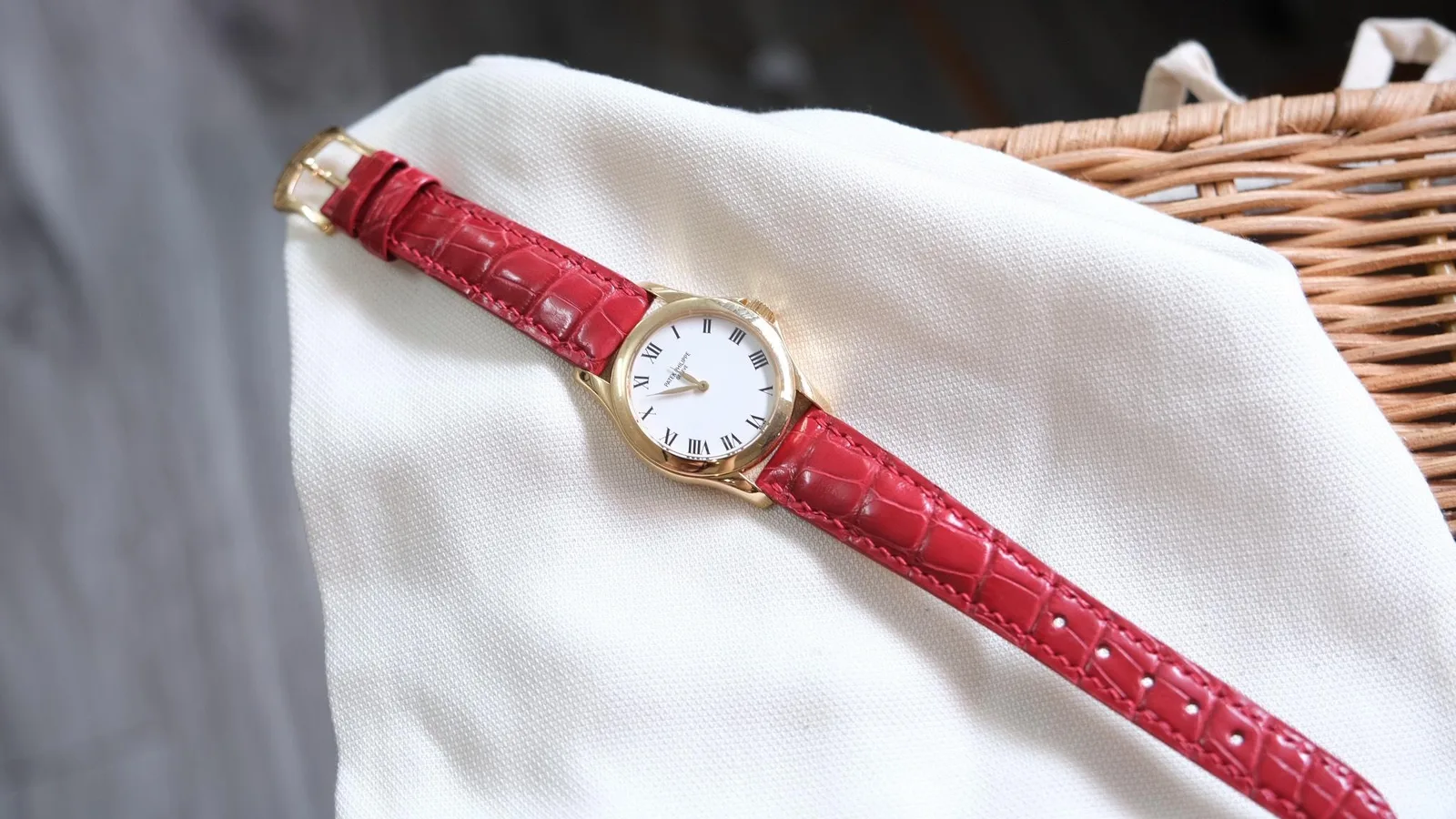 Dây Da Đồng Hồ - Da Alligator - Red - Hình 2