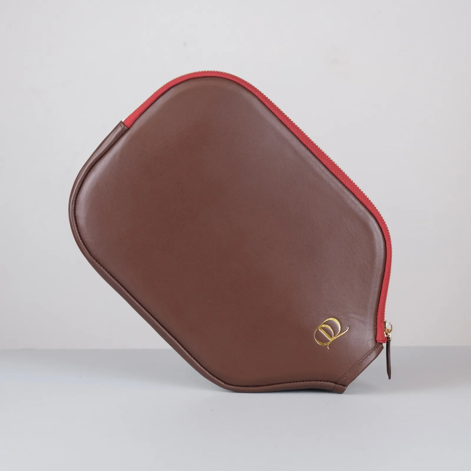 Ảnh Studio Bao vợt pickleball da Nappa màu nâu chocolate - Koi Leather