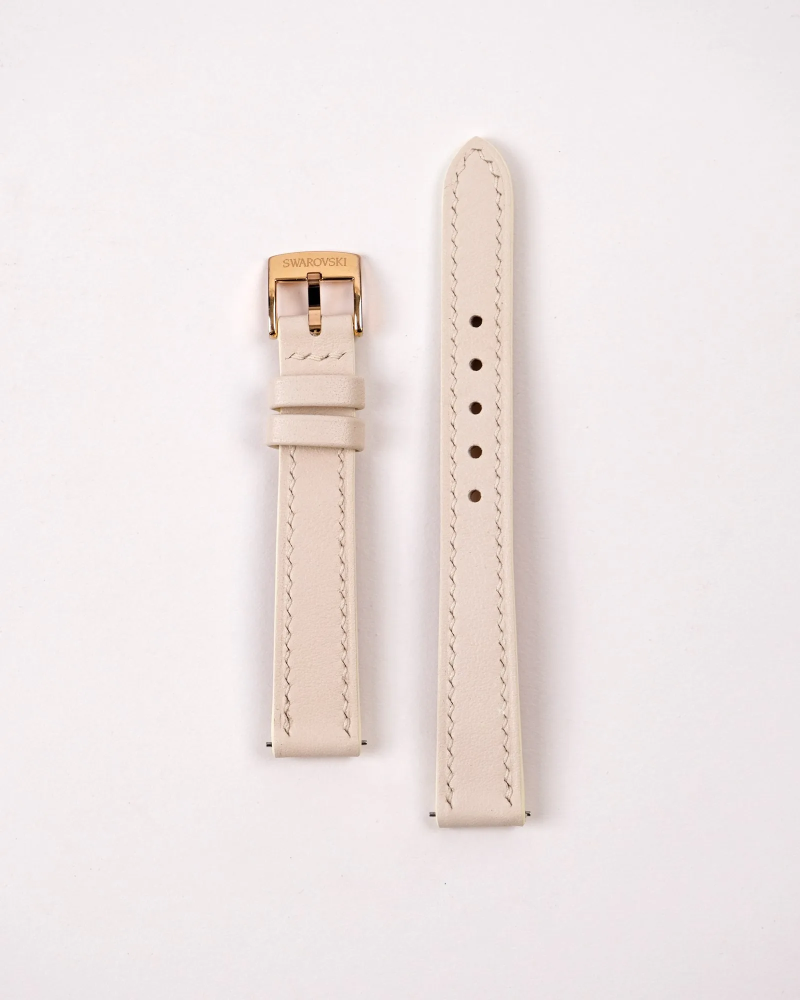 Ảnh Studio Dây đồng hồ da bò màu trắng kem cho Swarovski - Koi Leather