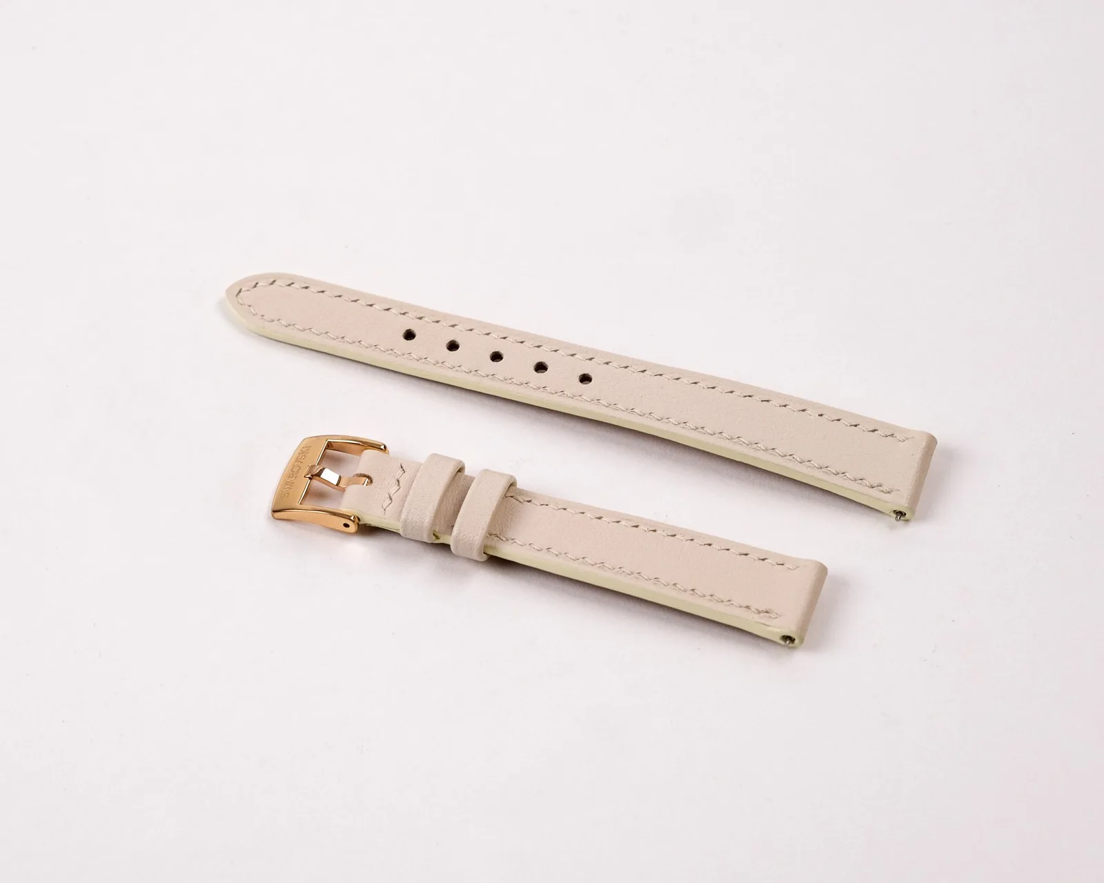 Ảnh Studio Dây đồng hồ da bò màu trắng kem cho Swarovski - Koi Leather