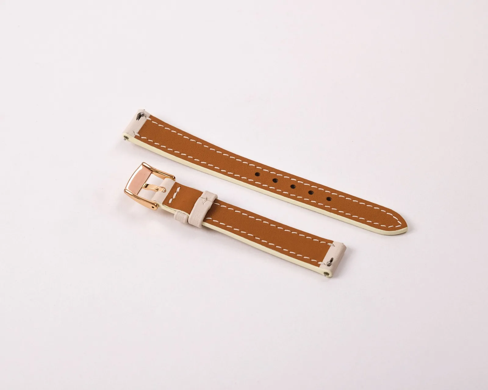 Ảnh Studio Dây đồng hồ da bò màu trắng kem cho Swarovski - Koi Leather