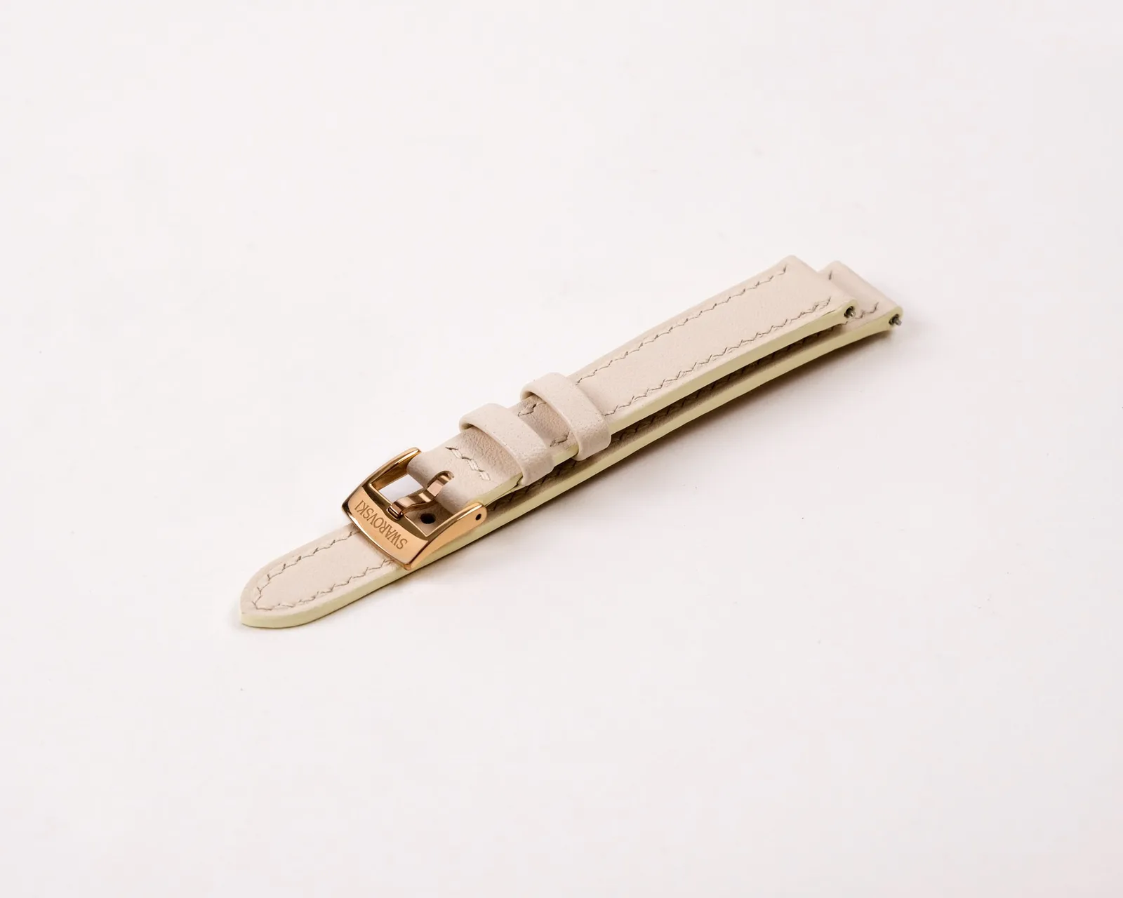Ảnh Studio Dây đồng hồ da bò màu trắng kem cho Swarovski - Koi Leather