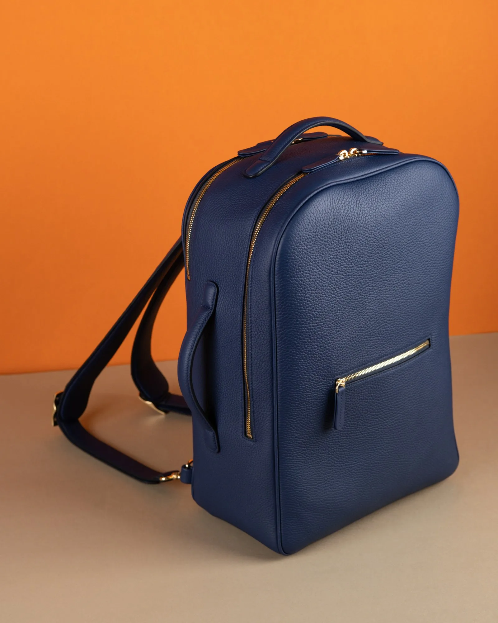 Ảnh Studio Balo da Clemence xanh navy lót da Epsom cam - Koi Leather