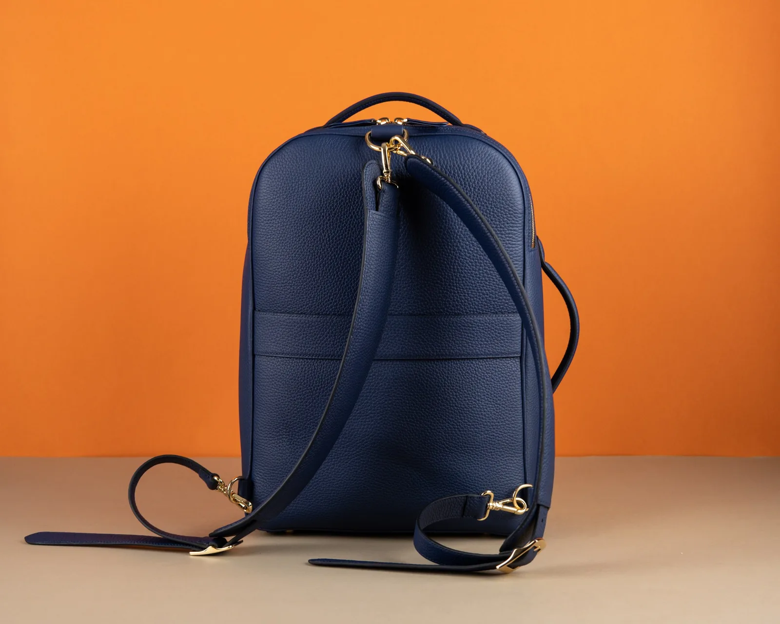 Ảnh Studio Balo da Clemence xanh navy lót da Epsom cam - Koi Leather