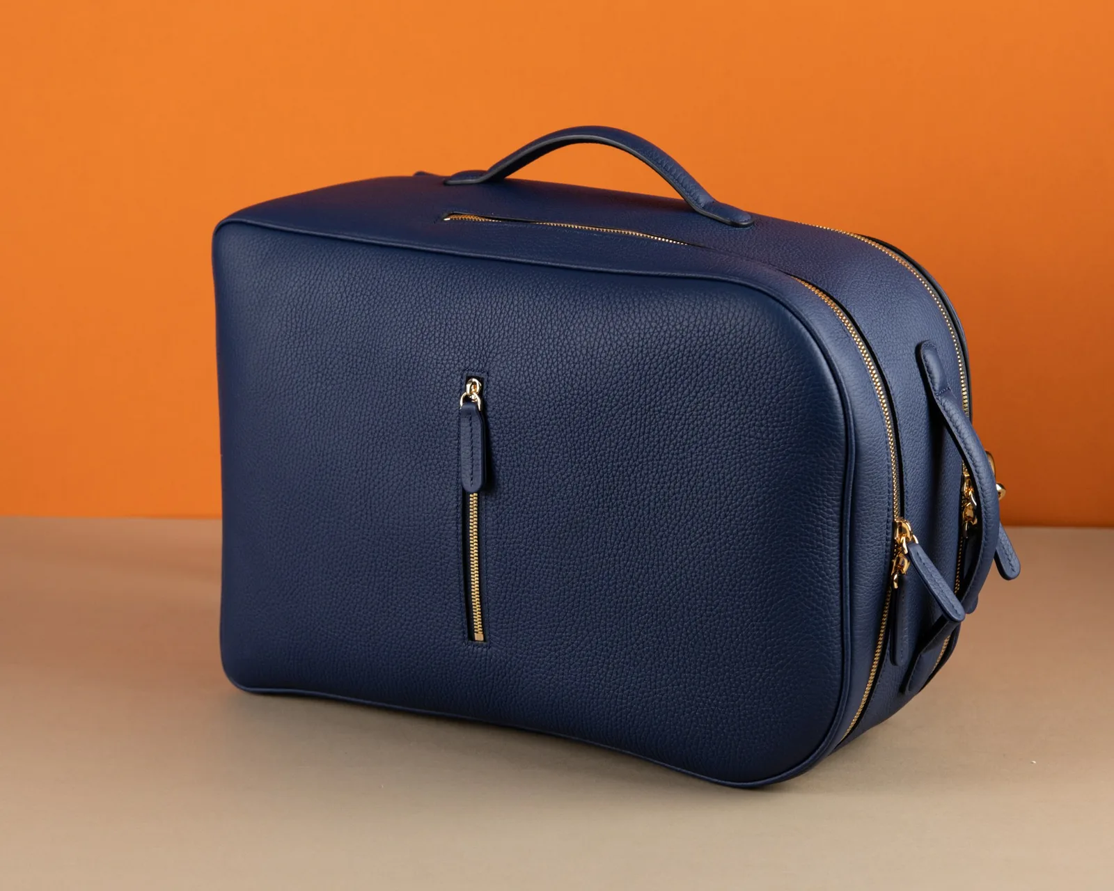 Ảnh Studio Balo da Clemence xanh navy lót da Epsom cam - Koi Leather