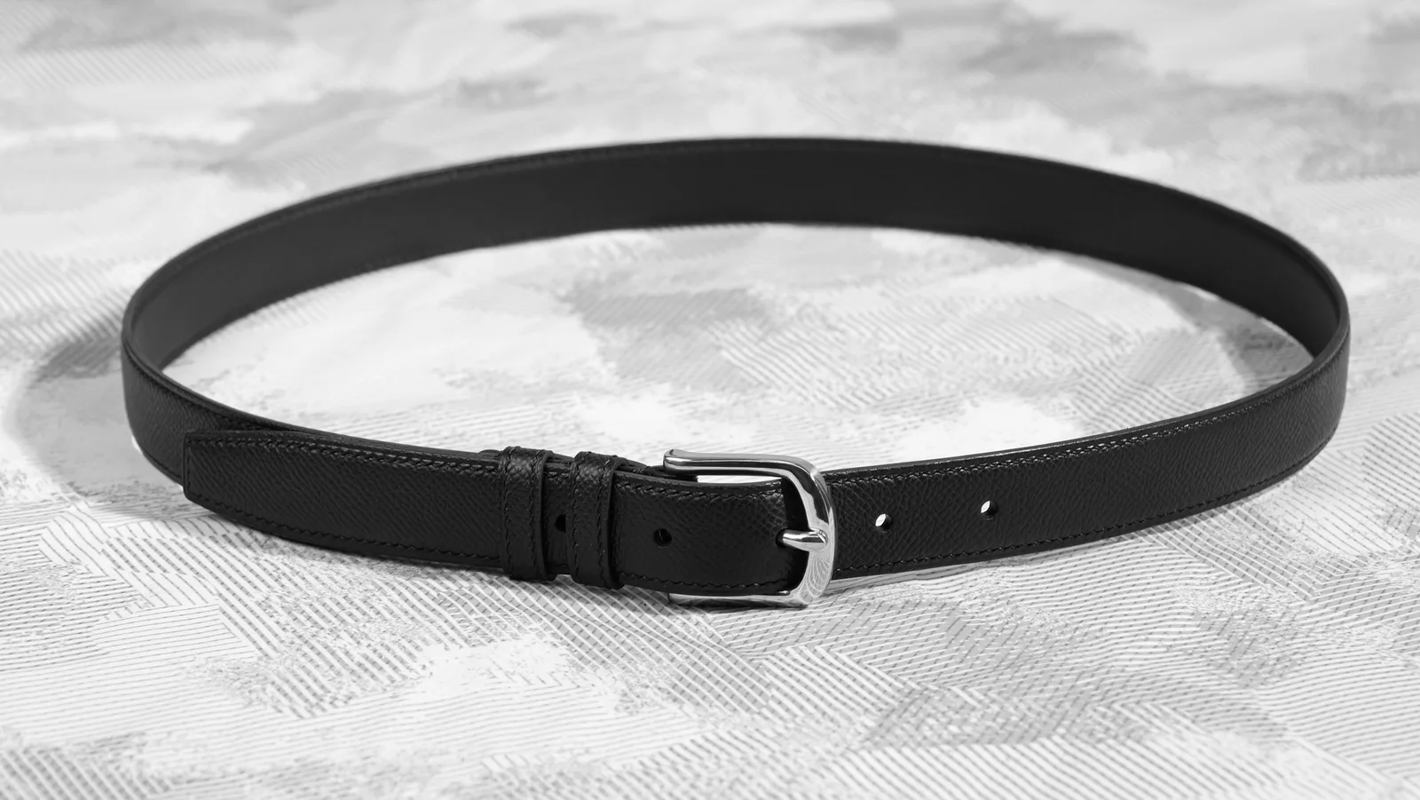 Ảnh Studio Dây lưng da Epsom đen bản 25mm khóa kim bạc - Koi Leather