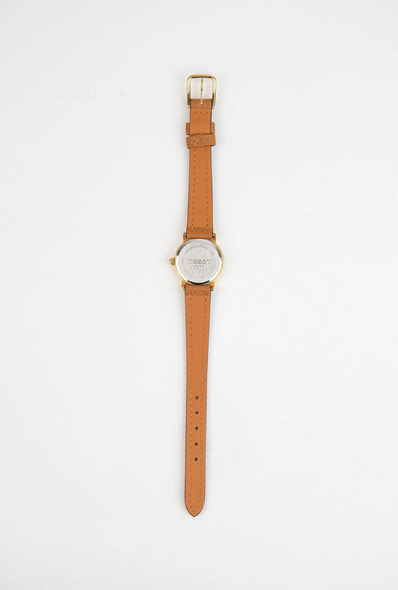 Ảnh Studio Dây đồng hồ nữ da Epsom màu nâu vàng cho Tissot - Koi Leather