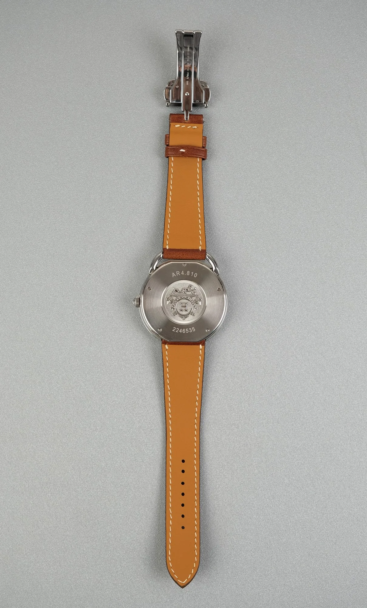 Ảnh Studio Dây Da Đồng Hồ Màu Nâu Cho Hermès Arceau - Koi Leather