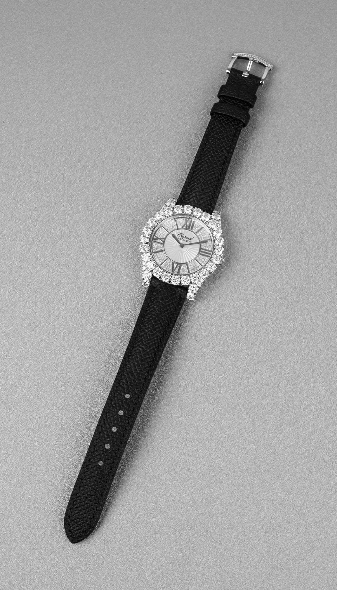 Ảnh Studio Dây đồng hồ da Epsom màu đen cho Chopard - Koi Leather