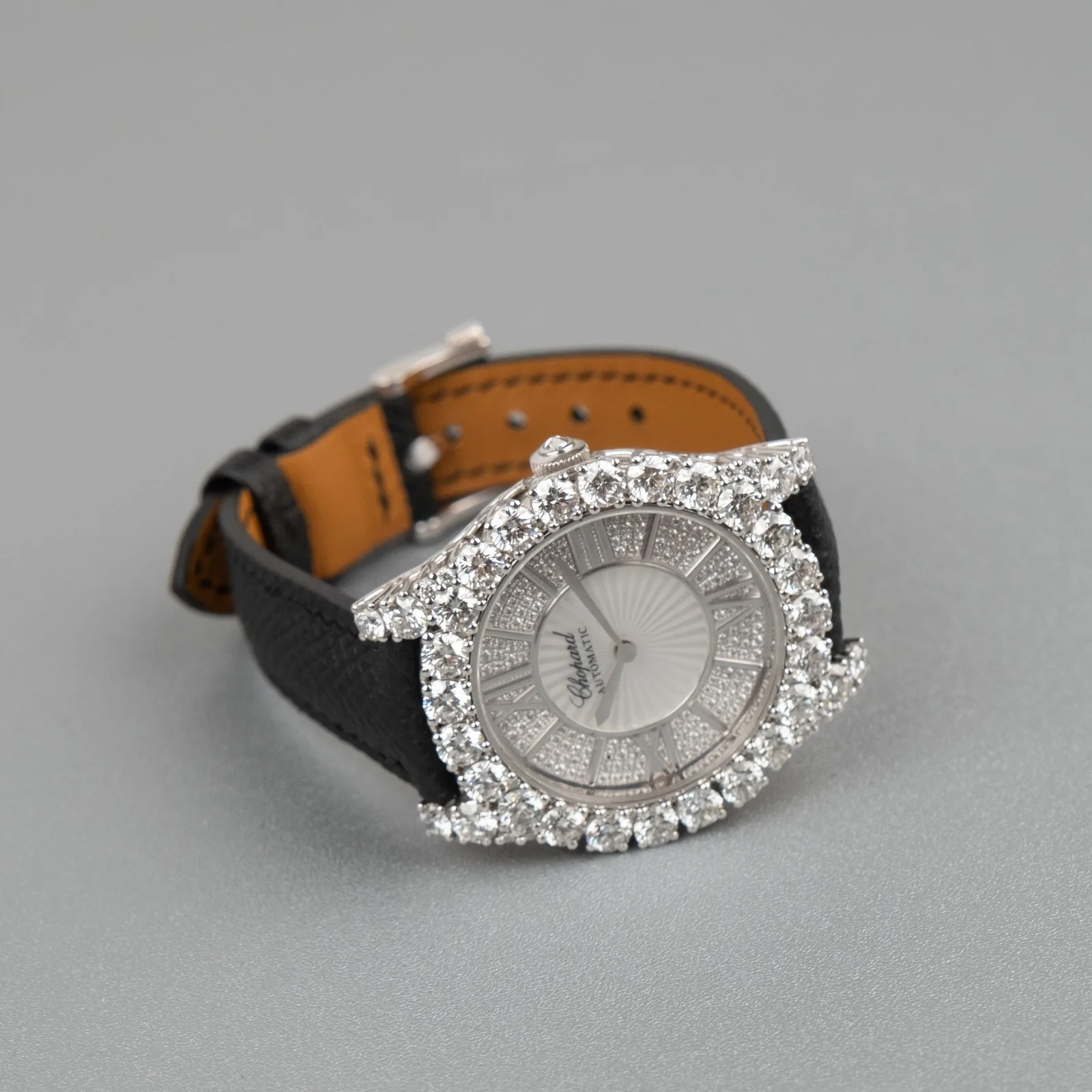 Ảnh Studio Dây đồng hồ da Epsom màu đen cho Chopard - Koi Leather