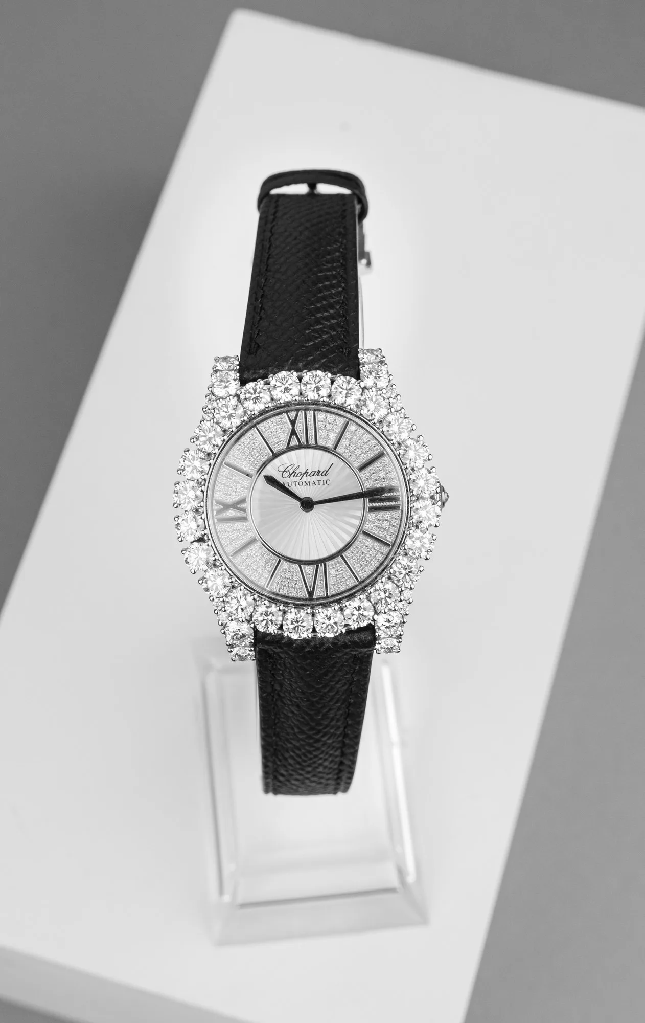 Ảnh Studio Dây đồng hồ da Epsom màu đen cho Chopard - Koi Leather
