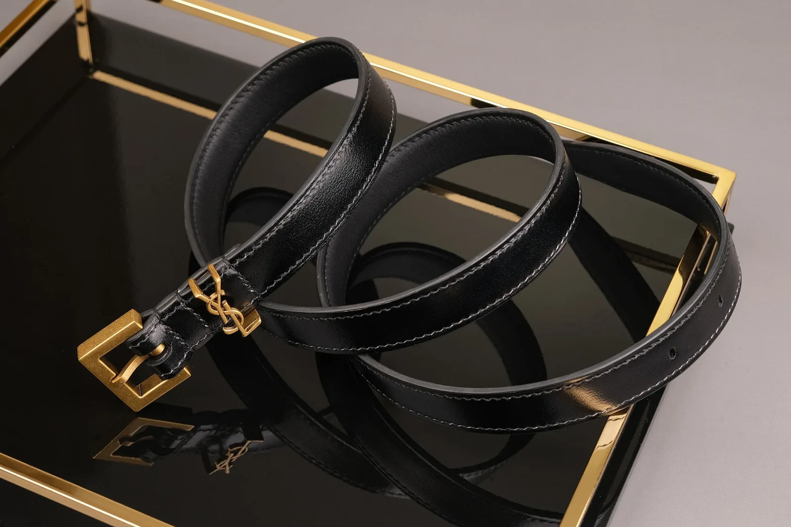 Ảnh Studio Dây lưng da bò màu đen cho mặt khóa kim - Koi Leather