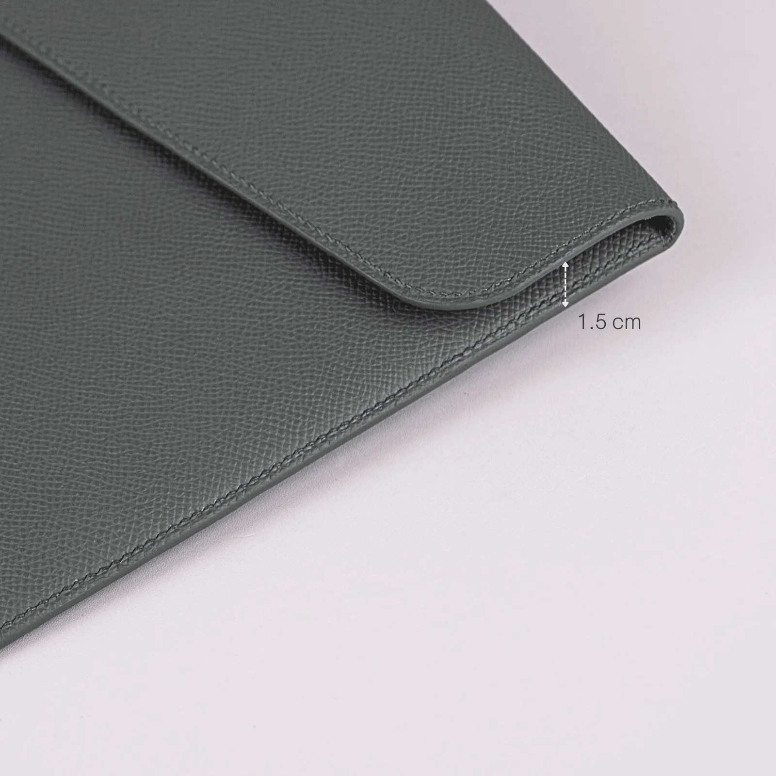 Bao da Macbook, Laptop - Da Bê Epsom - Xám - Hình 4