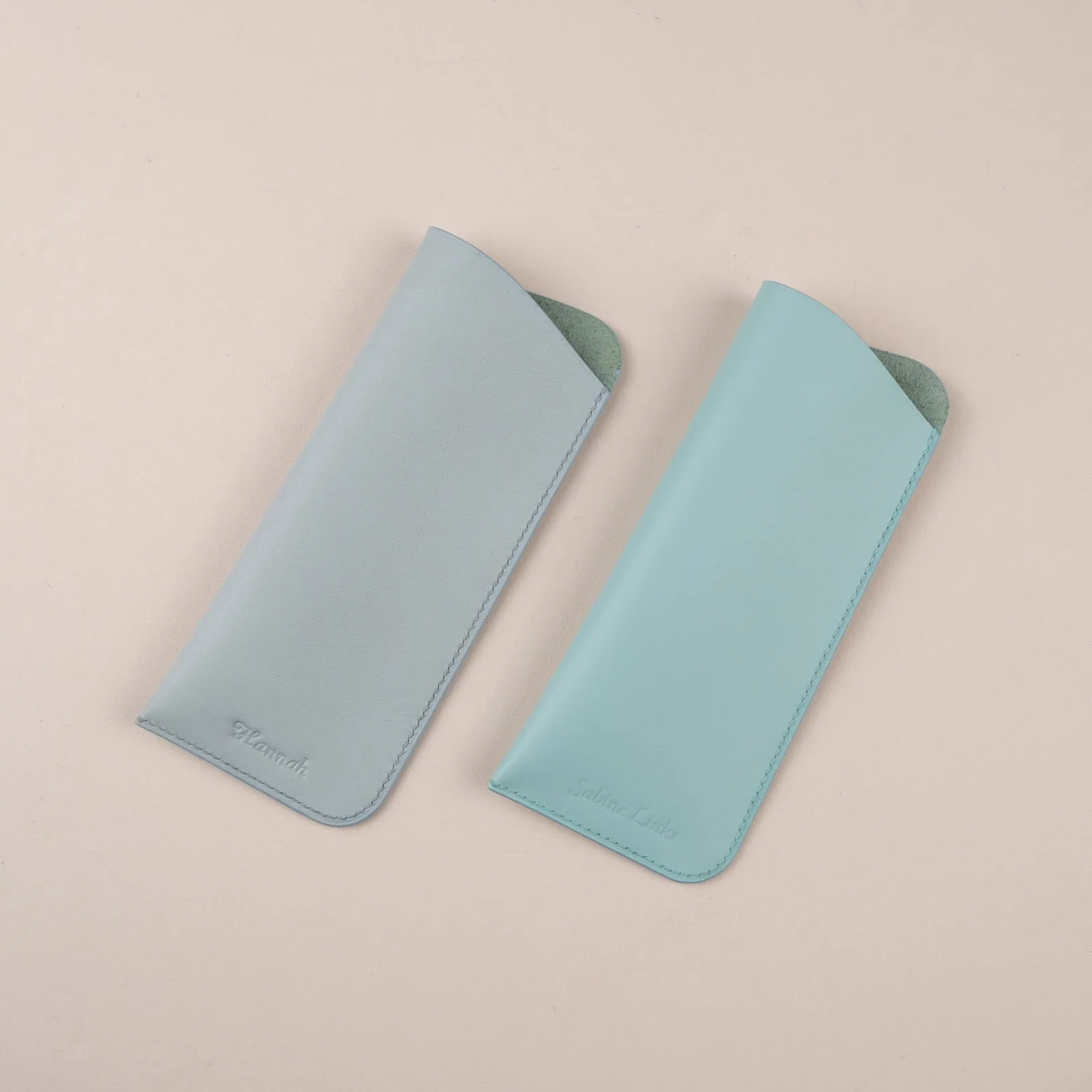 Bao Da Kính Mắt Da Swift Xanh Mint – Khắc Tên Theo Yêu Cầu