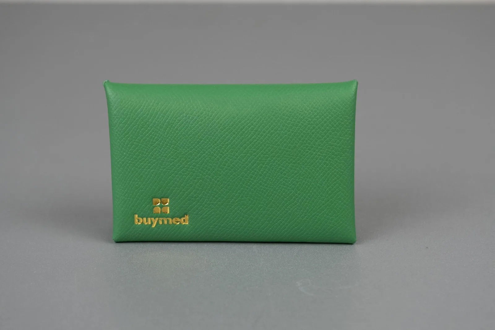 Bộ 2 Ví Da Epsom Xanh Lá – Khắc Logo Buymed