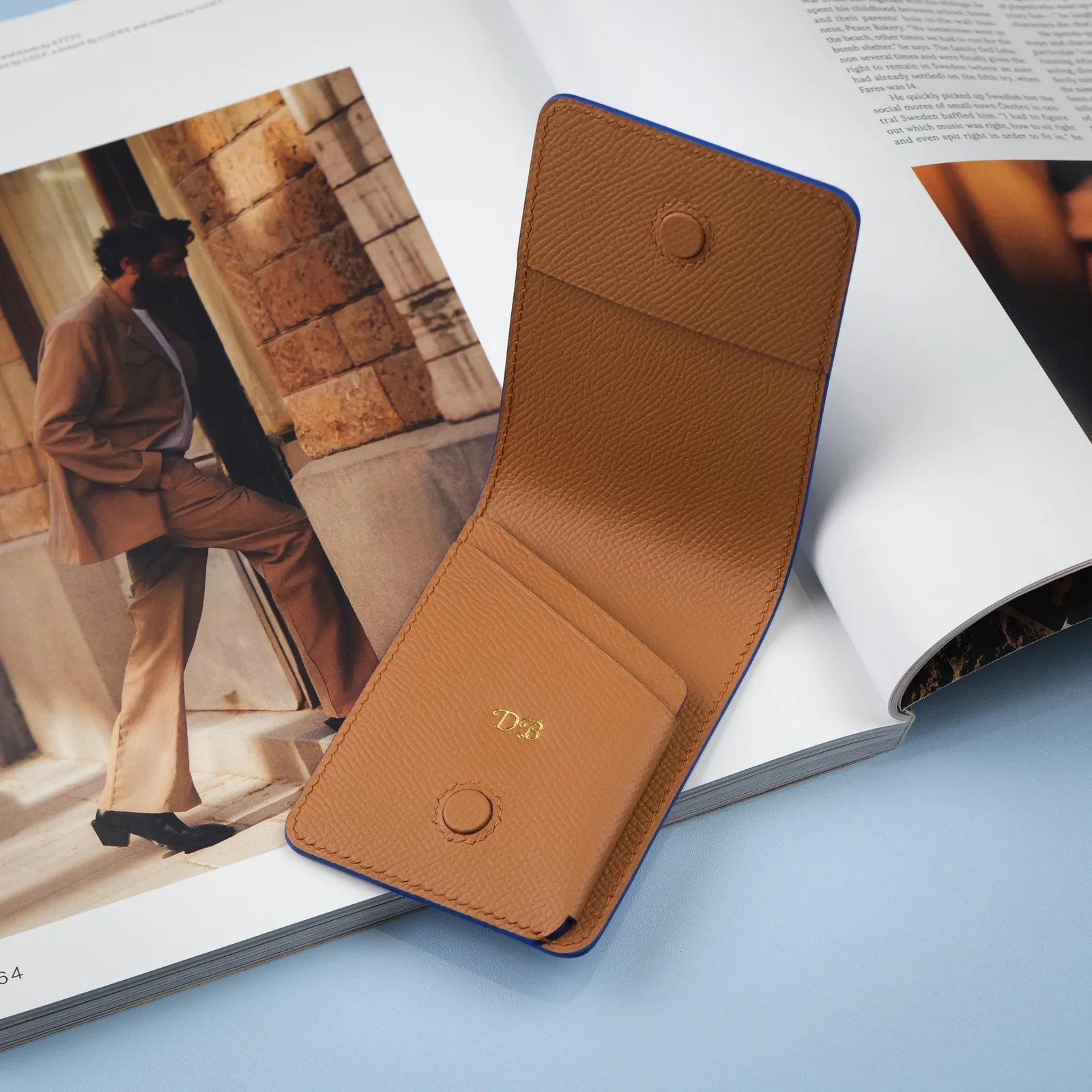 Ví Sen Da Epsom Màu Blue – Nội Thất Gold