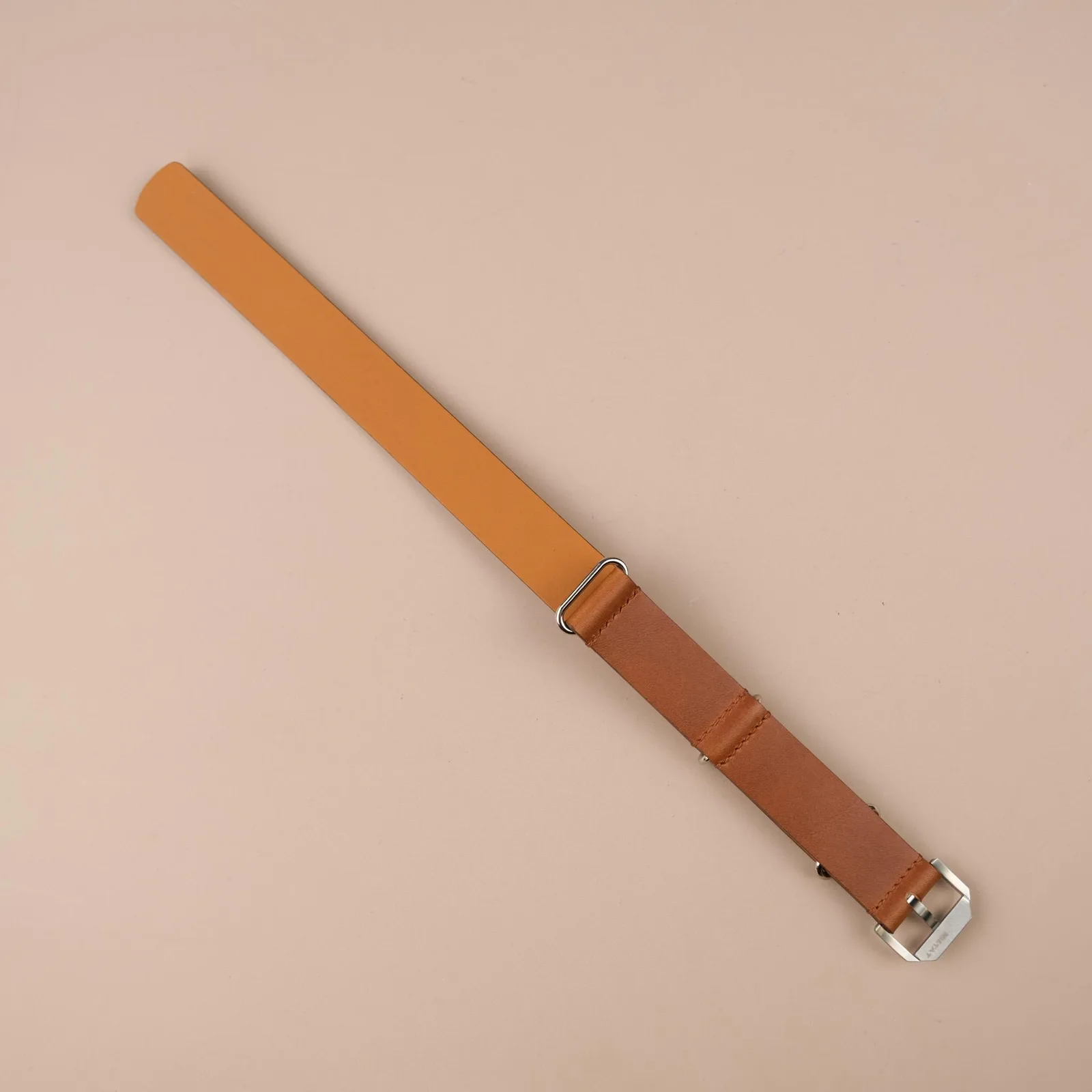 Dây Da Đồng Hồ NATO Strap Da Swift Nâu Vàng
