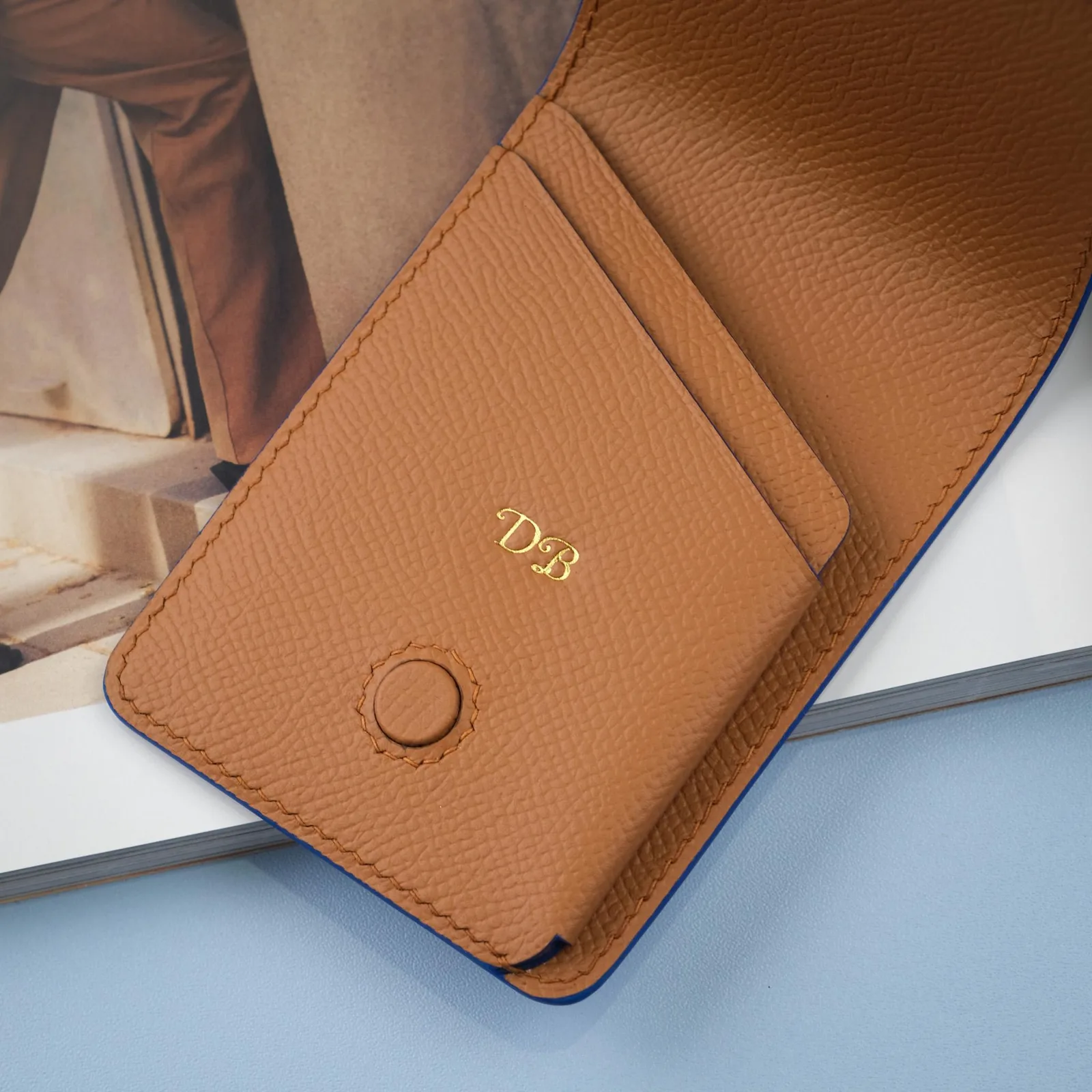 Ví Sen Da Epsom Màu Blue – Nội Thất Gold