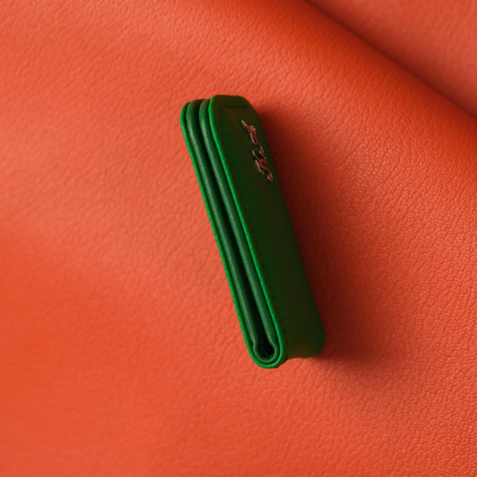 Kẹp Tiền Da Epsom Xanh Lá – Money Clip Green