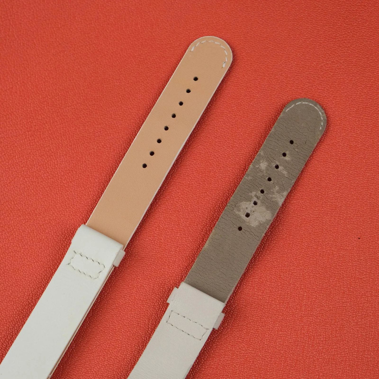 Dây Da Đồng Hồ Da Bò Swift Trắng Handmade