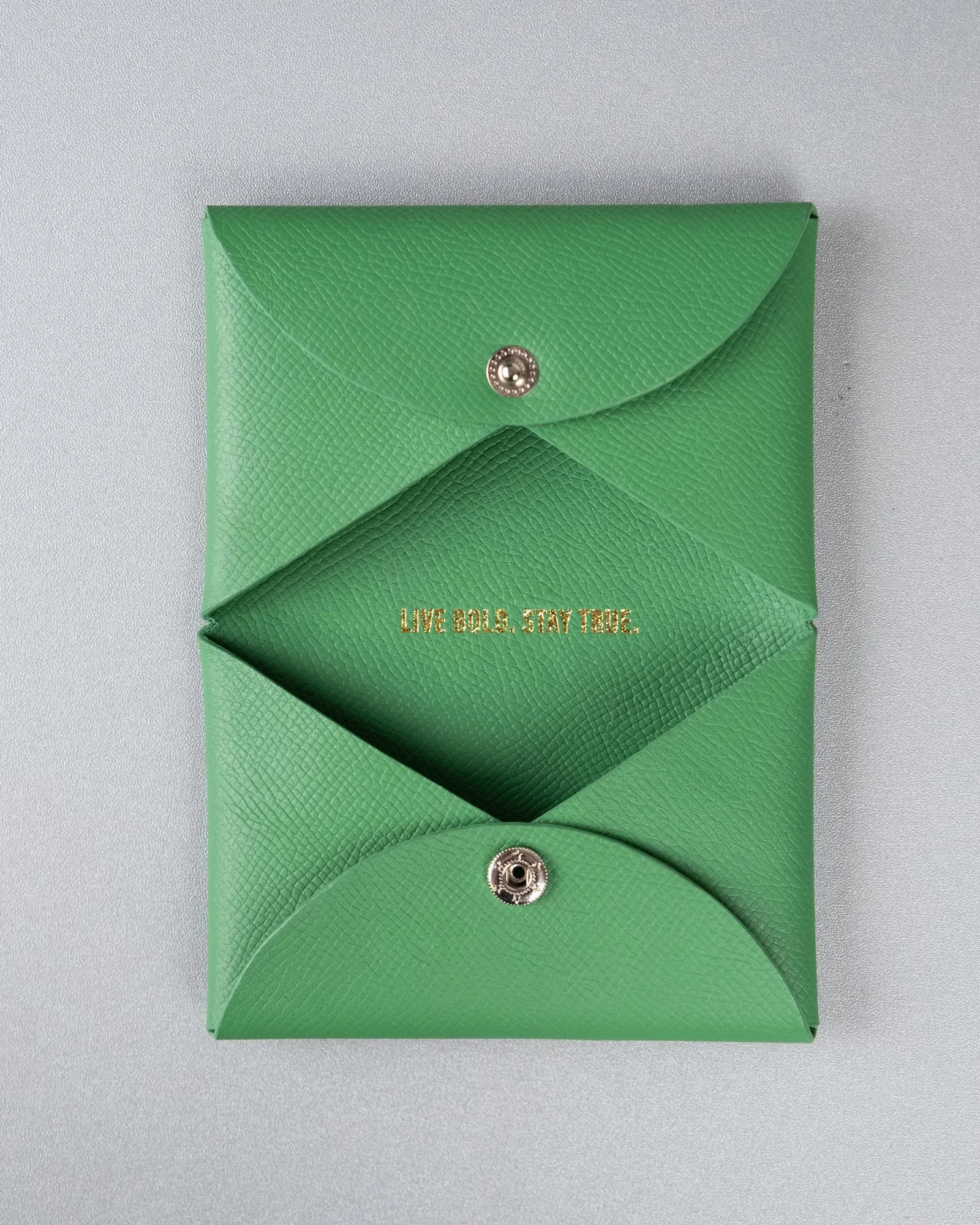 Bộ 2 Ví Da Epsom Xanh Lá – Khắc Logo Buymed