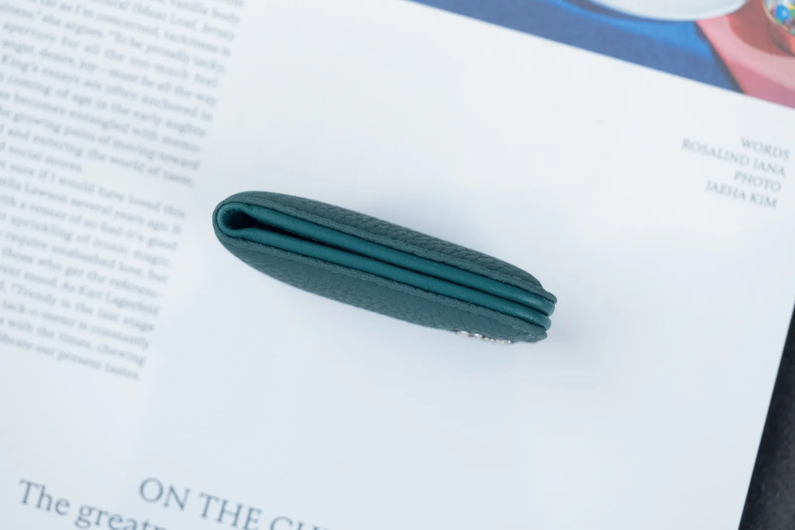 Money Clip Thiết kế Tag Logo/Tên  - Da Togo - Xanh Lá - Hình 5