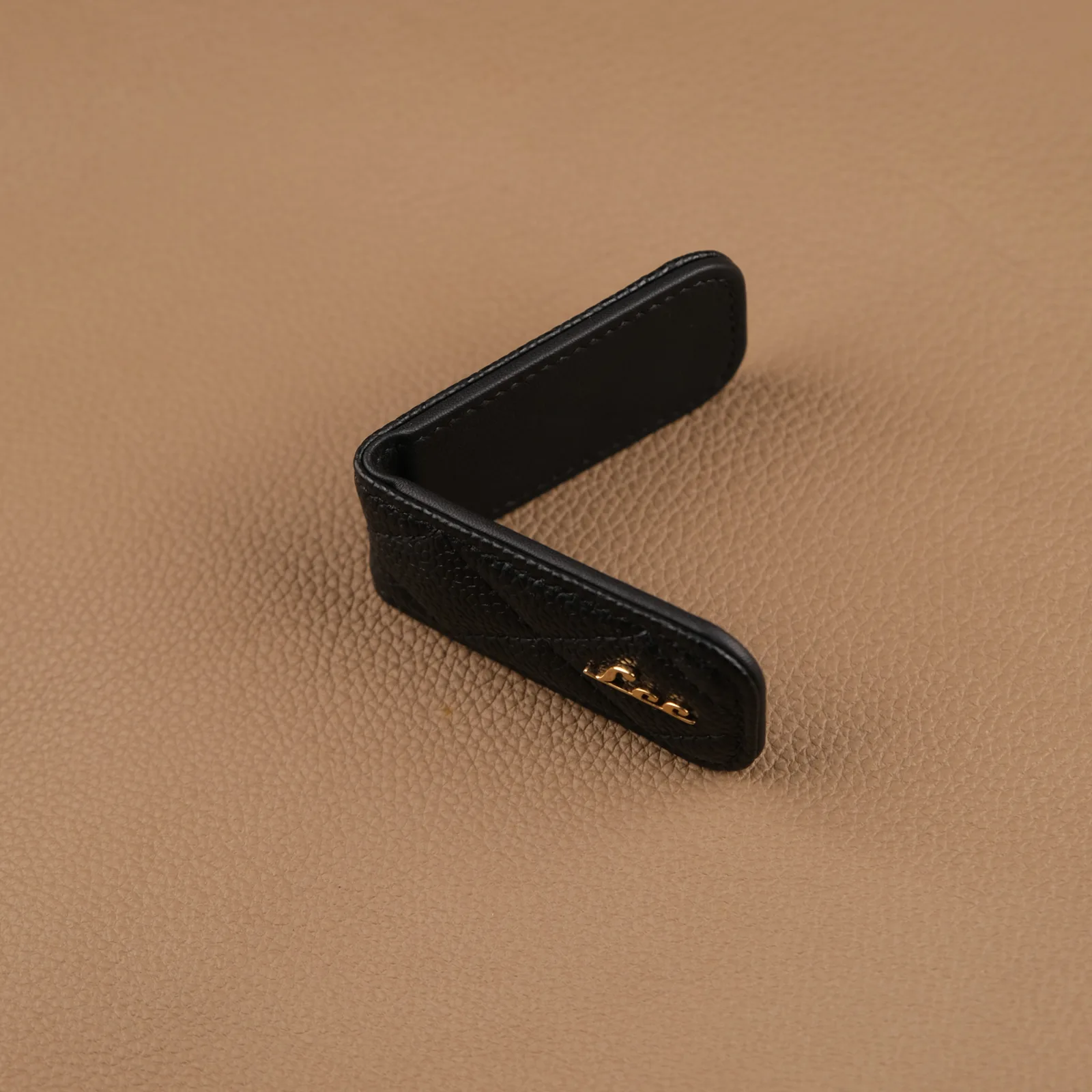 Kẹp Tiền Money Clip - Da Caviar - Black - Hình 10